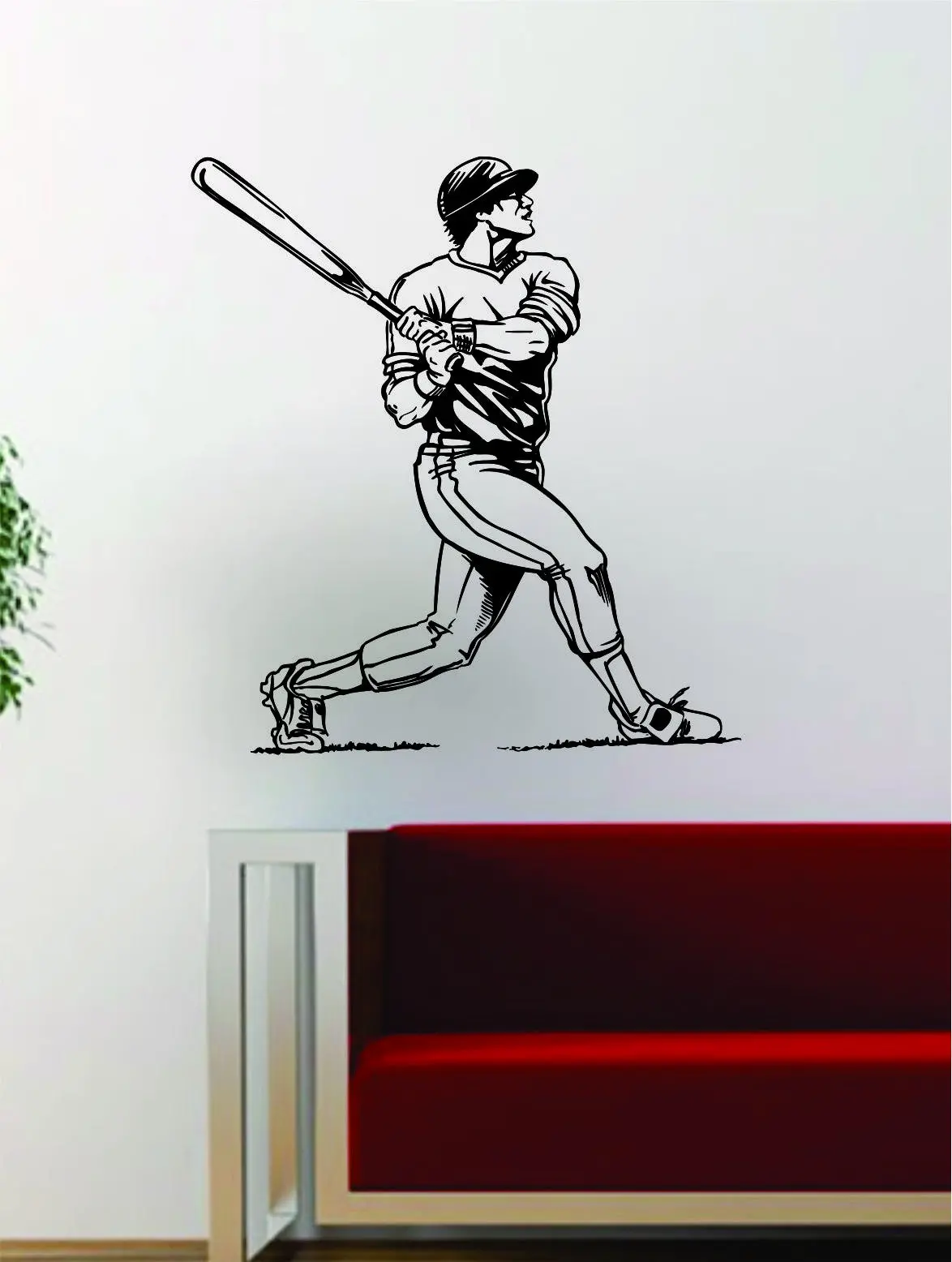 Baseball Player V7 Batter Home Run Decal Wall Vinyl Art Sticker Sports Decor Room Mlb 1