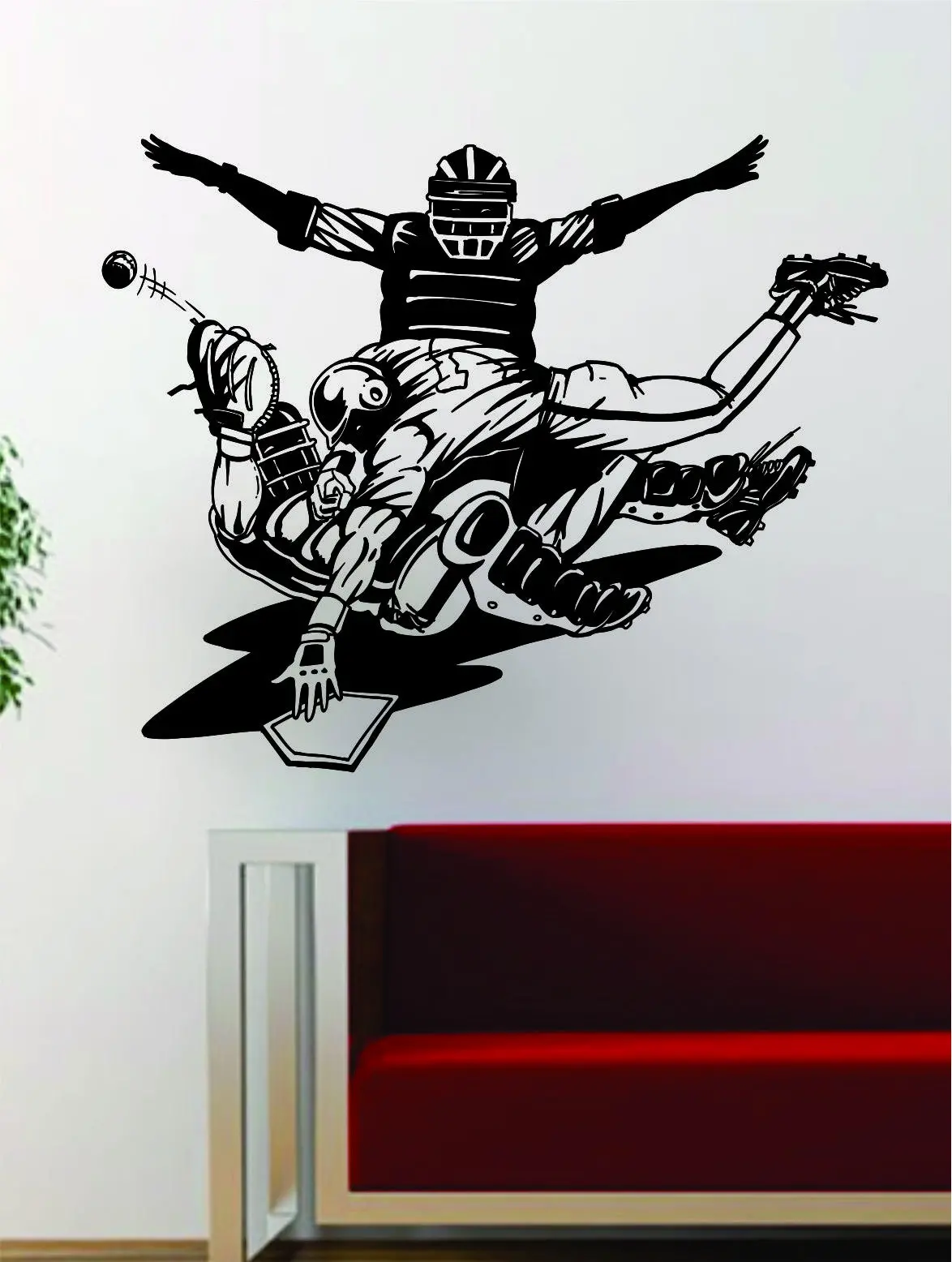 Baseball Players Slide Safe Decal Wall Vinyl Art Sticker Sports Decor Room Mlb 1
