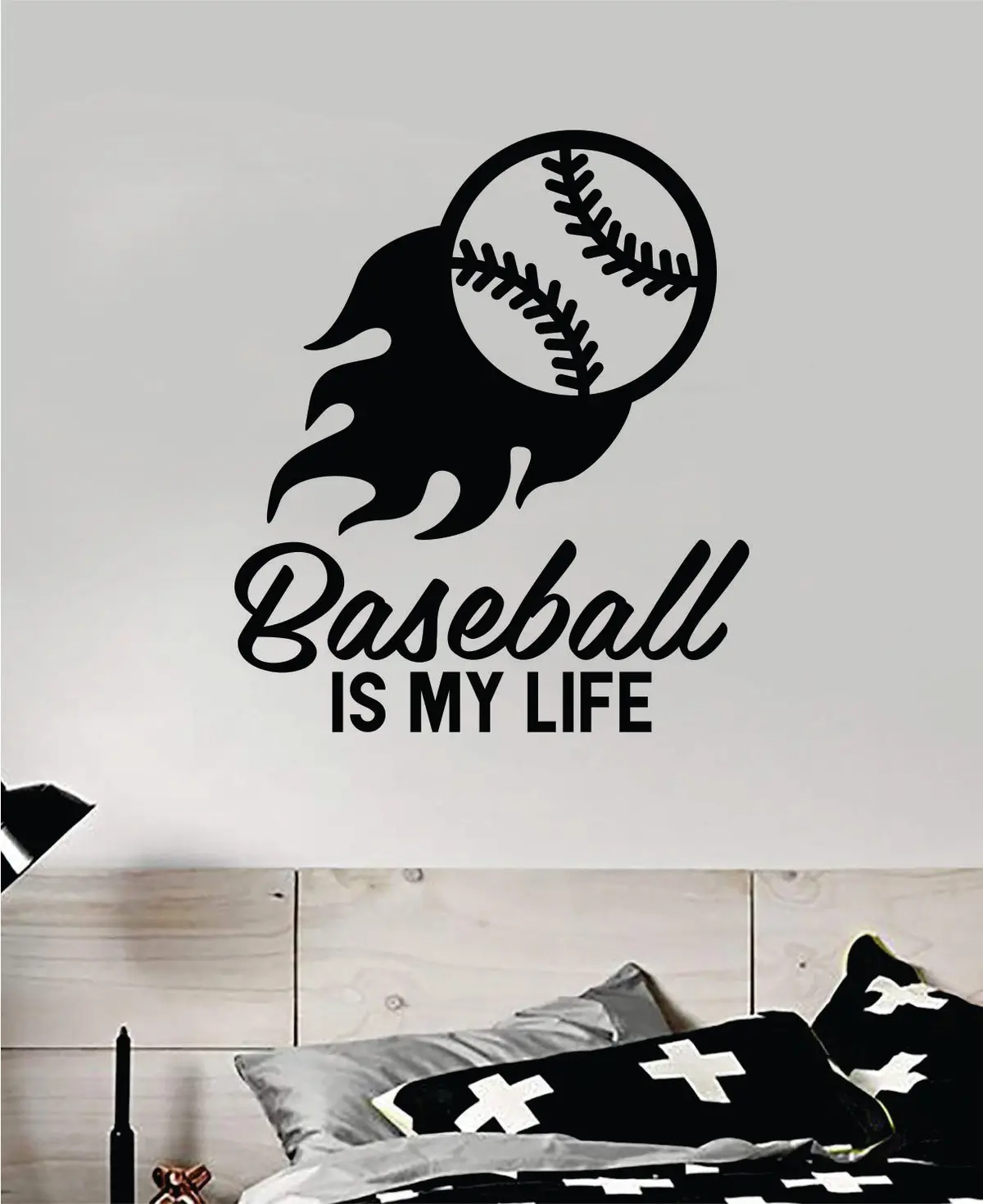 Baseball Is My Life V7 Quote Decal Sticker Wall Vinyl Art Home Decor Inspirational Nursery Boys Sports Teen Ball Pitcher Homerun Kids Softball 1