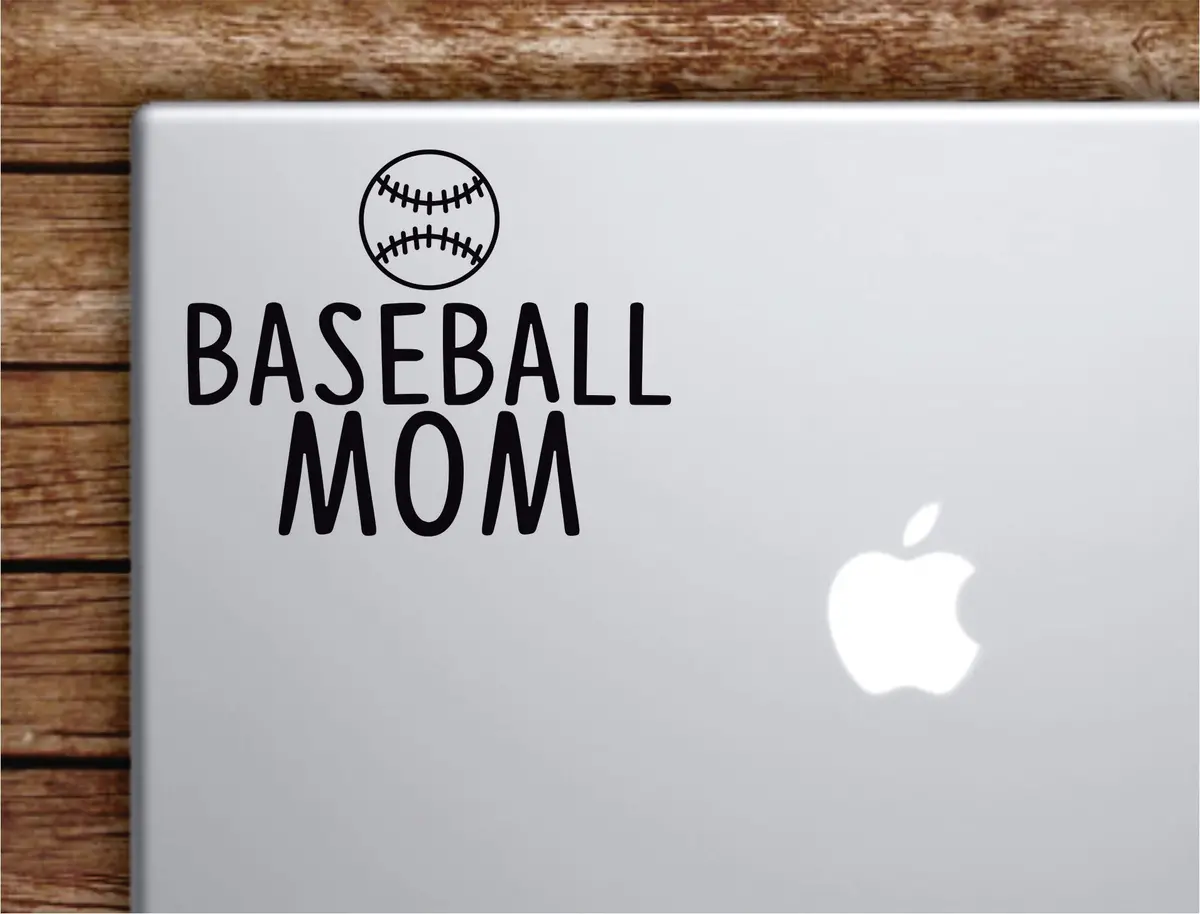 Baseball Mom Laptop Wall Decal Sticker Vinyl Art Quote Macbook Apple Decor Car Window Truck Teen Inspirational Girls Sports 1