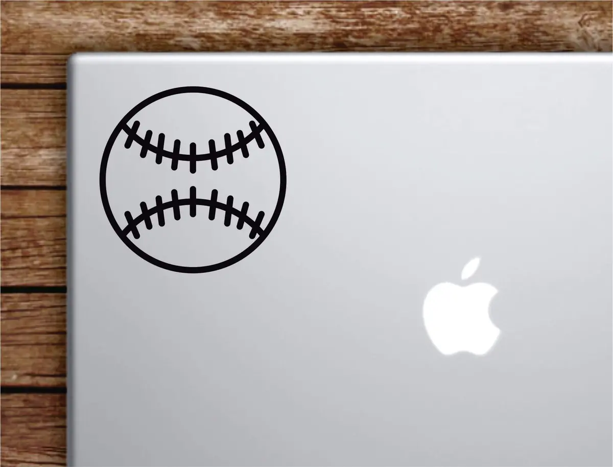 Baseball Softball Laptop Wall Decal Sticker Vinyl Art Quote Macbook Apple Decor Car Window Truck Teen Inspirational Girls Sports 1