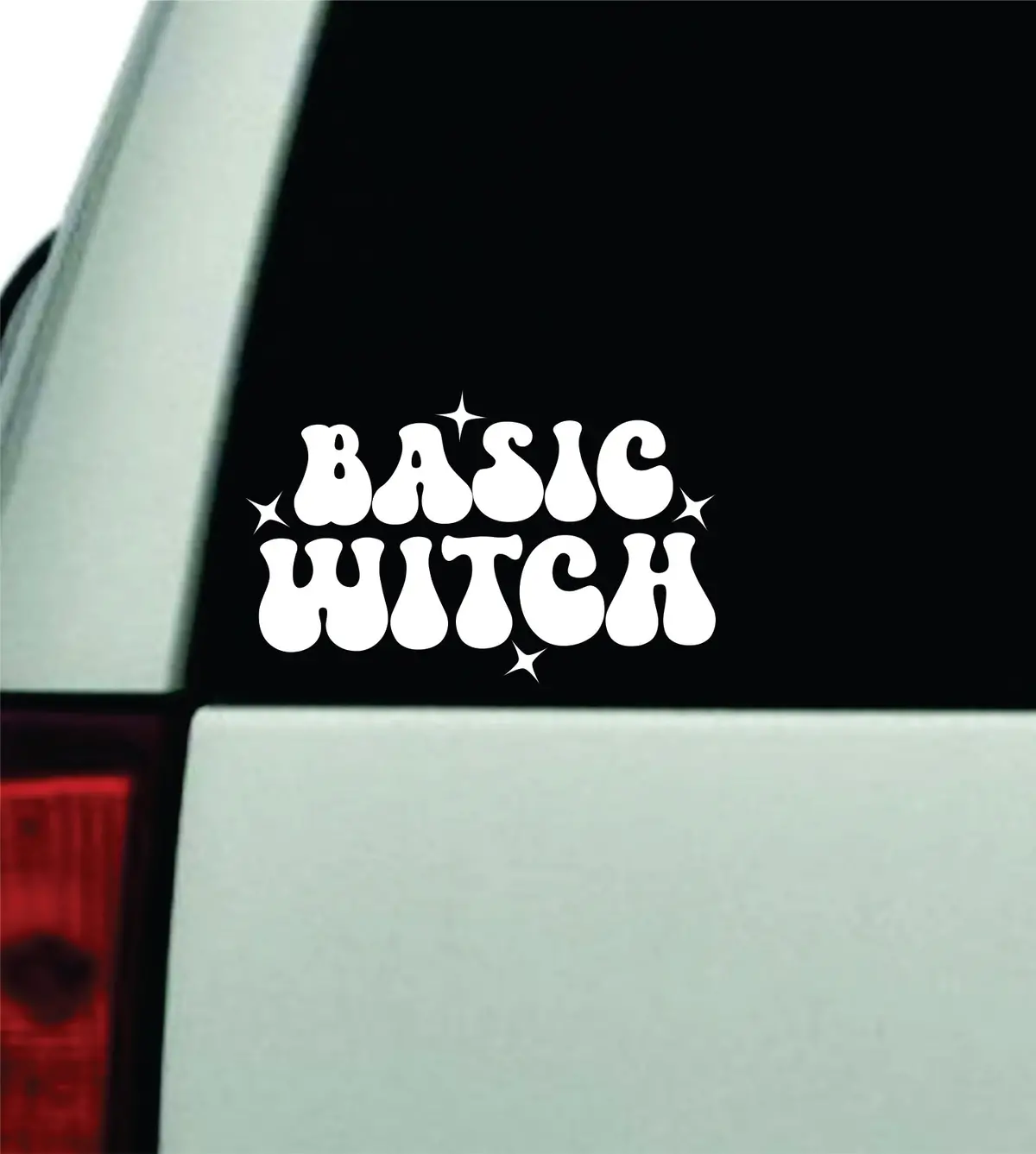 Basic Witch Car Decal Truck Window Windshield Rearview Jdm Bumper Sticker Vinyl Quote Boy Girls Cute Mom Funny Halloween Aesthetic Vibes 1
