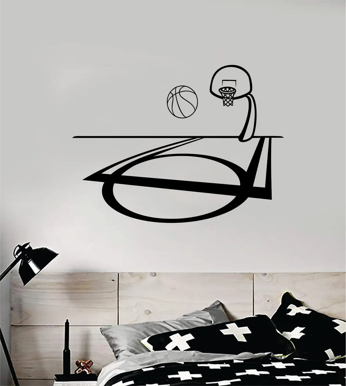 Basketball Court Wall Decal Quote Vinyl Sticker Decor Bedroom Room Teen Kids Nursery Sports Nba Ball Hoop Baby 1