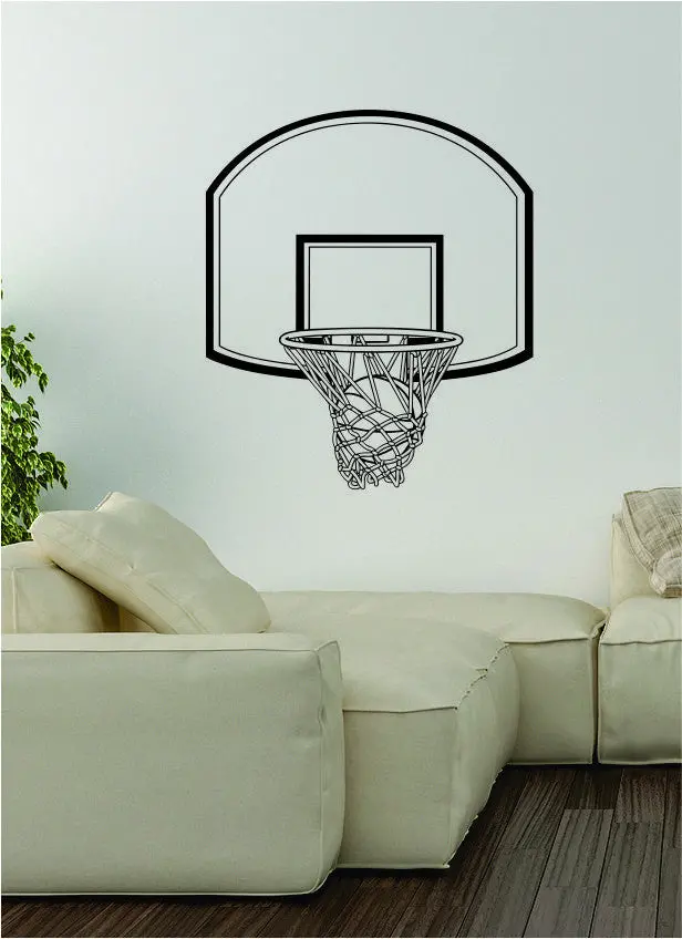 Basketball Hoop Decal Wall Vinyl Art Decor Room Teen Sports Ball Nba Bedroom 1
