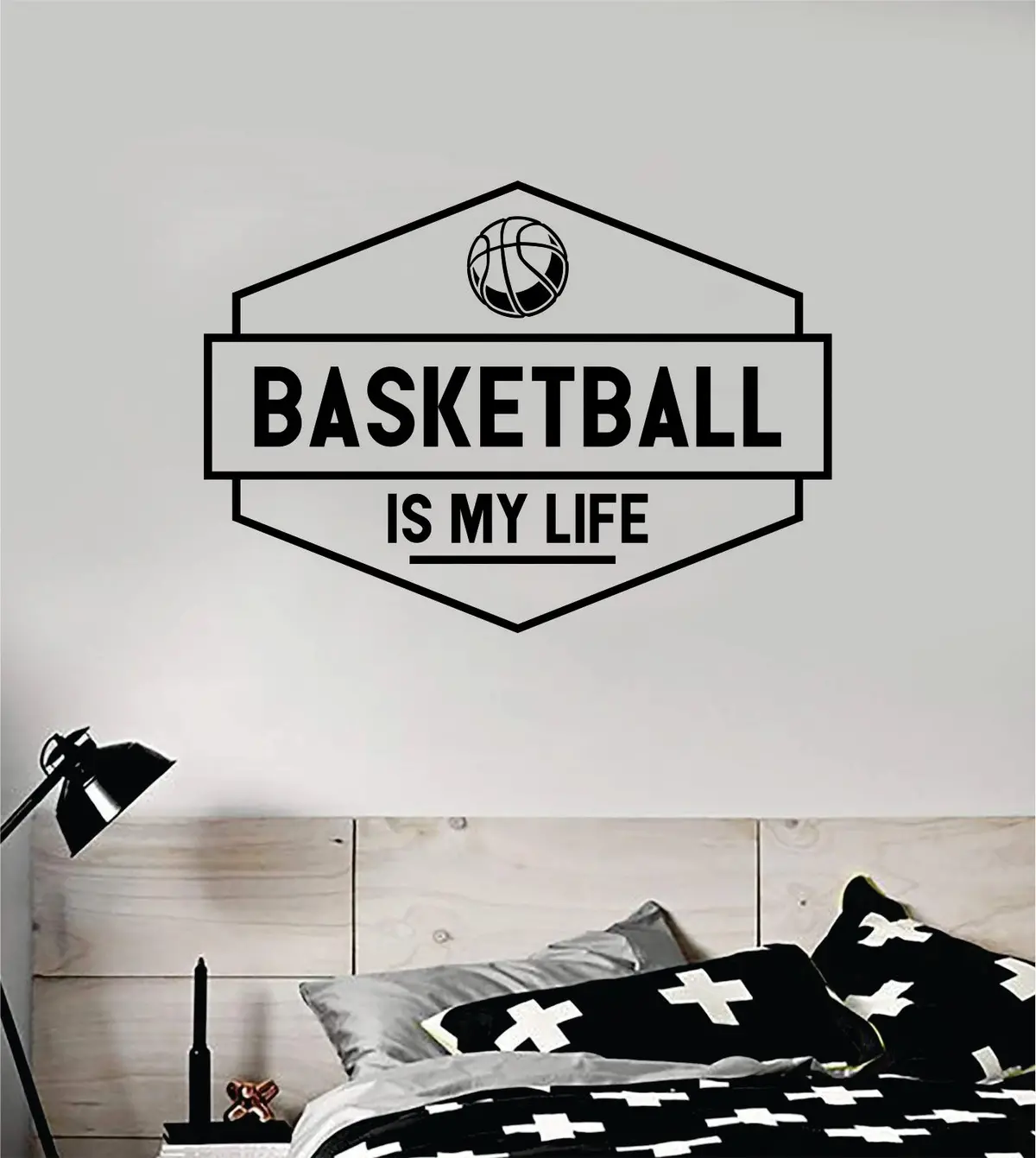 Basketball Is My Life Wall Decal Quote Vinyl Sticker Decor Bedroom Room Teen Kids Nursery Sports Nba Ball Is Life Dunk 1
