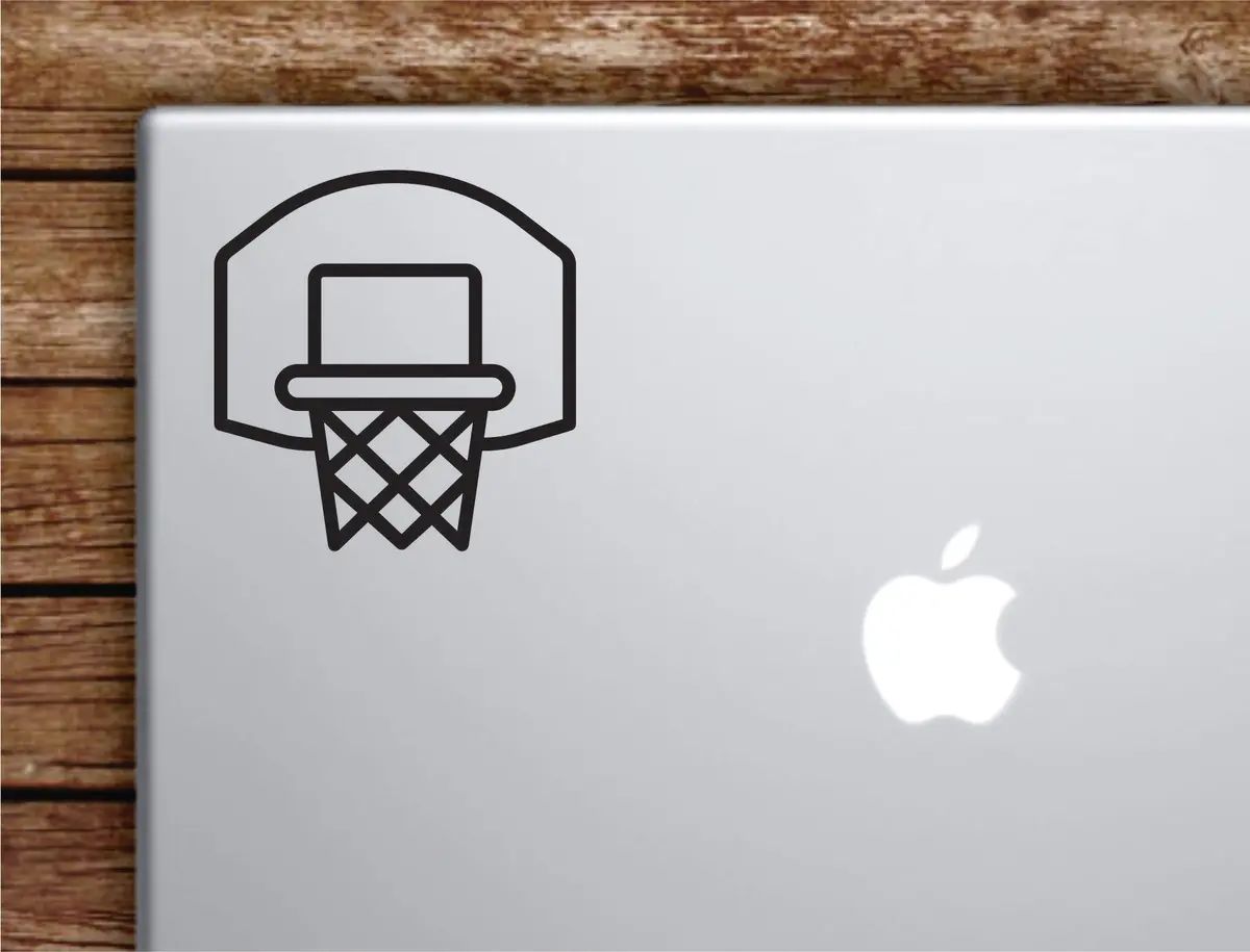 Basketball Hoop Laptop Wall Decal Sticker Vinyl Art Quote Macbook Apple Decor Car Window Truck Teen Inspirational Girls Sports 1