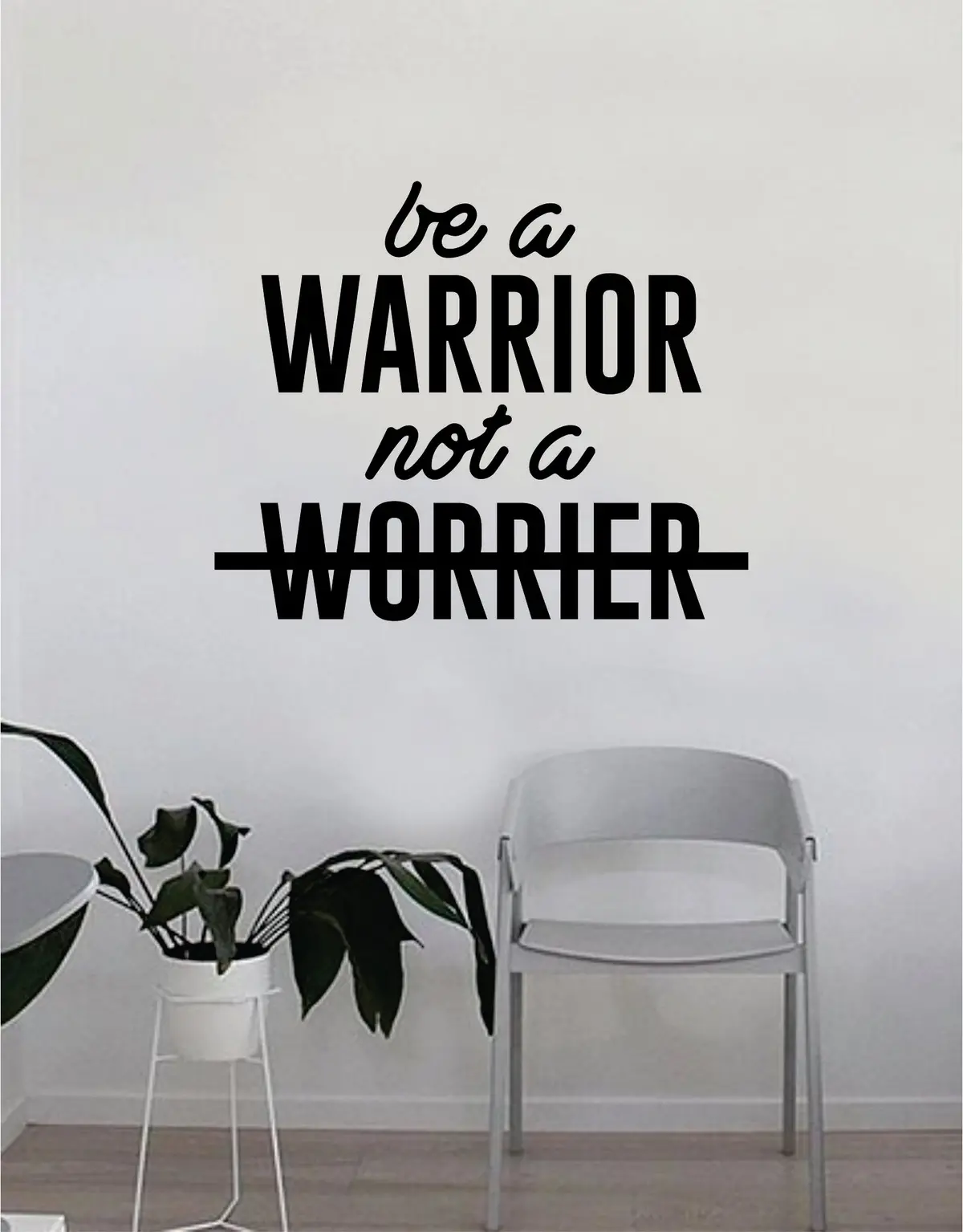 Be A Warrior Not A Worrier Quote Wall Decal Sticker Bedroom Home Room Art Vinyl Inspirational Decor Motiational Teen Gym 1