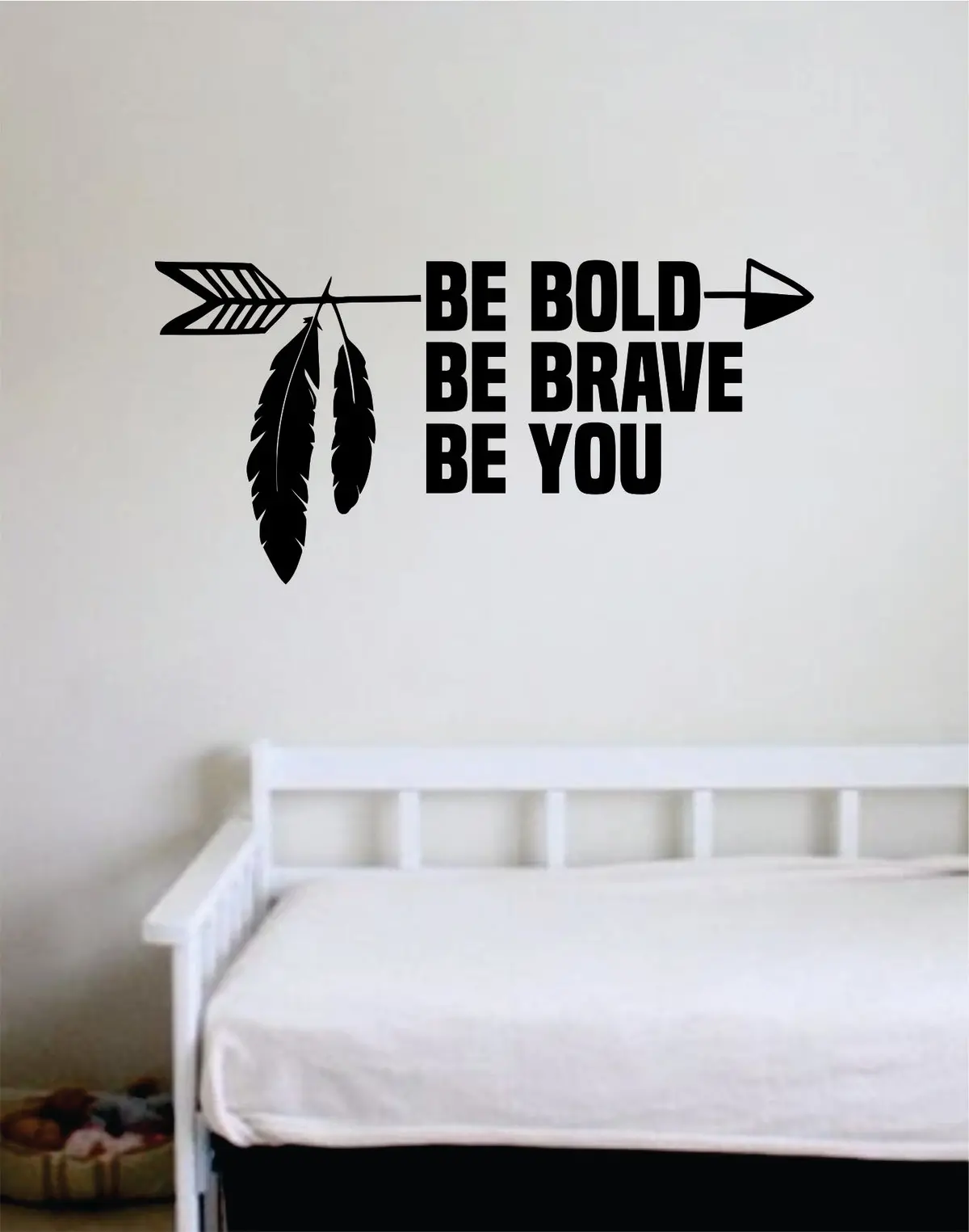 Be Bold Brave You Arrow V2 Quote Wall Decal Sticker Room Bedroom Art Vinyl Decor Kids Baby Nursery Inspirational Feathers 1
