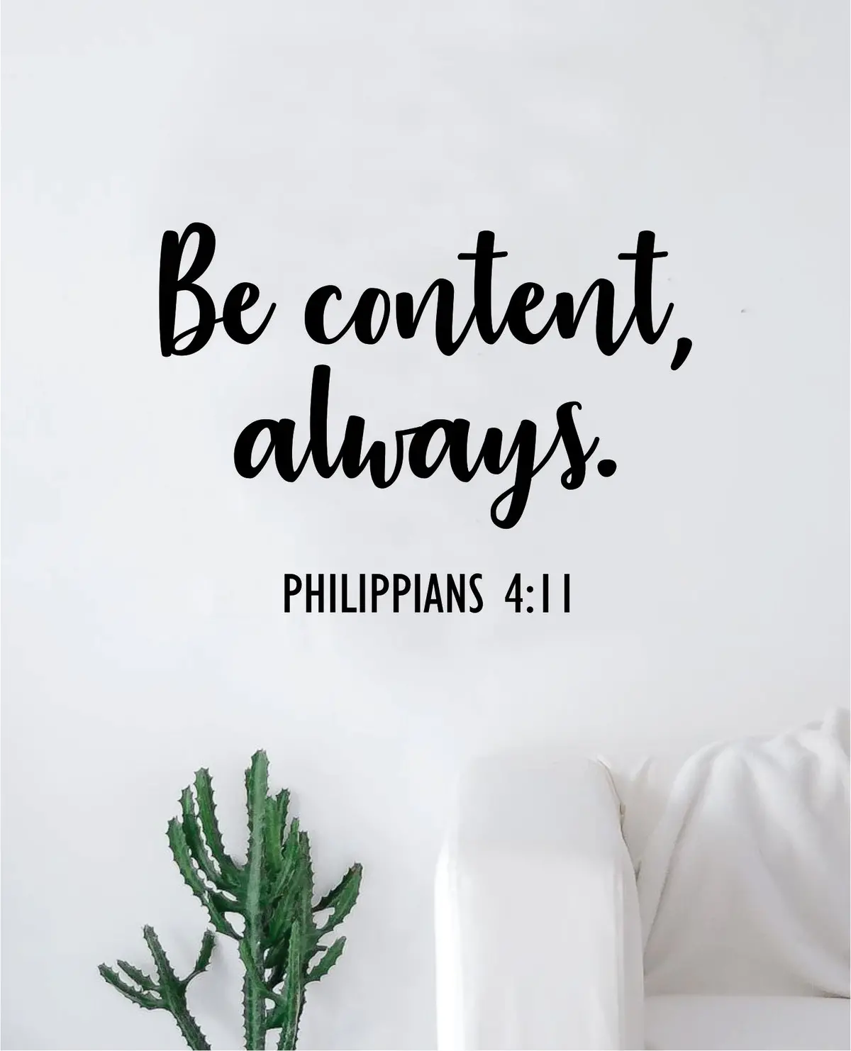 Be Content Always Wall Decal Home Decor Sticker Vinyl Bedroom Living Room Sticker Quote Jesus Blessed Religious God 1
