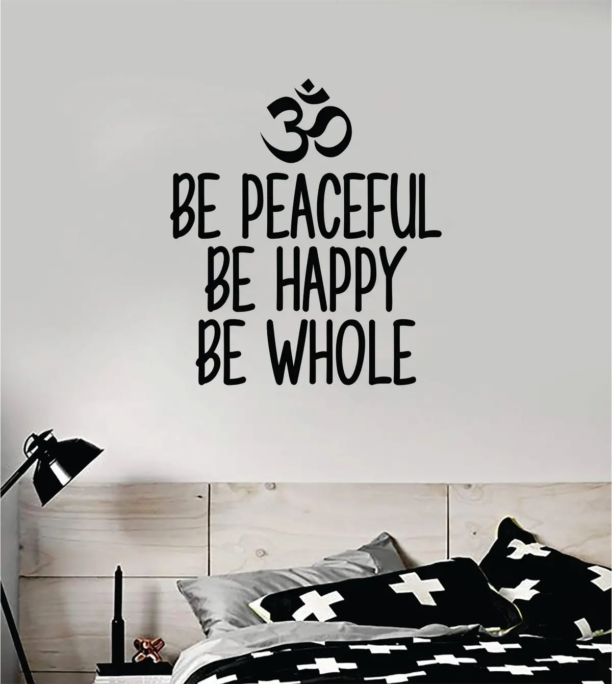 Be Peaceful Happy Whole Quote Decal Sticker Wall Vinyl Art Decor Room Teen Kids Namaste Yoga Om Meditate Zen Buddha Relax Breathe 1