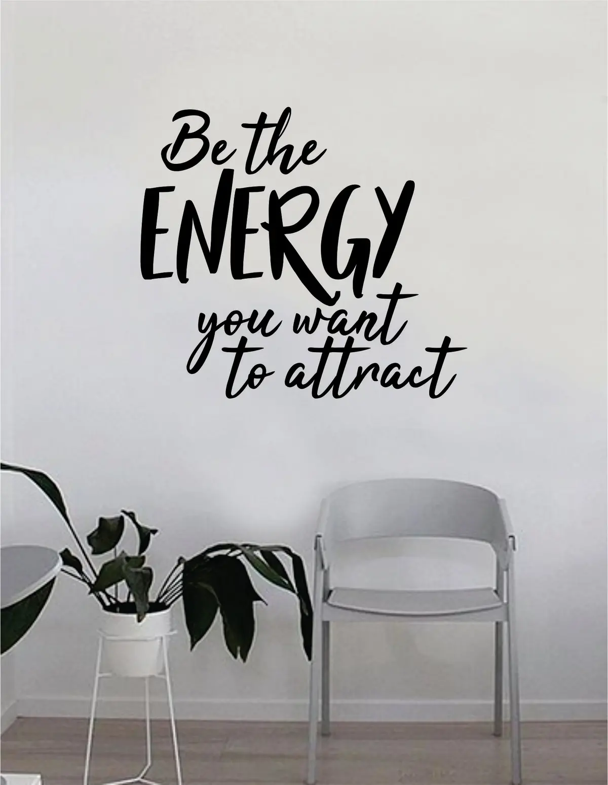 Be The Energy Attract V2 Quote Decal Sticker Wall Vinyl Art Decor Bedroom Living Room Namaste Yoga Mandala Om Meditate Zen Buddha Lotus 1