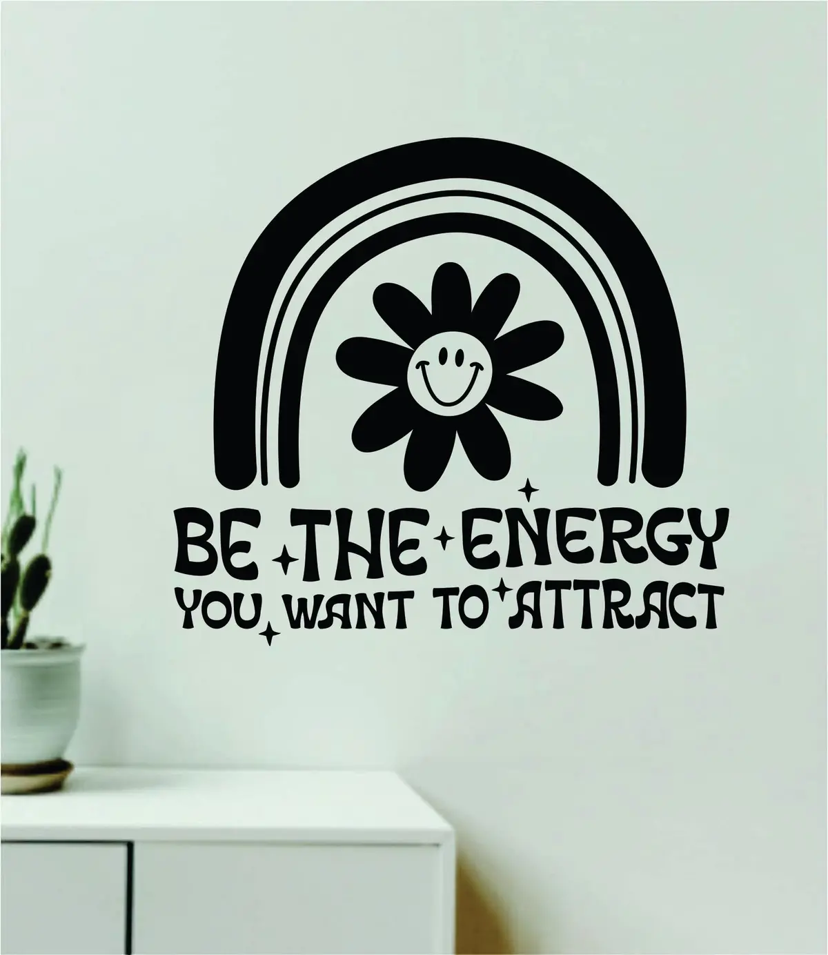 Be The Energy Attract V5 Wall Decal Home Decor Art Sticker Vinyl Quote Inspirational Positive Affirmation Mental Health Yoga 1