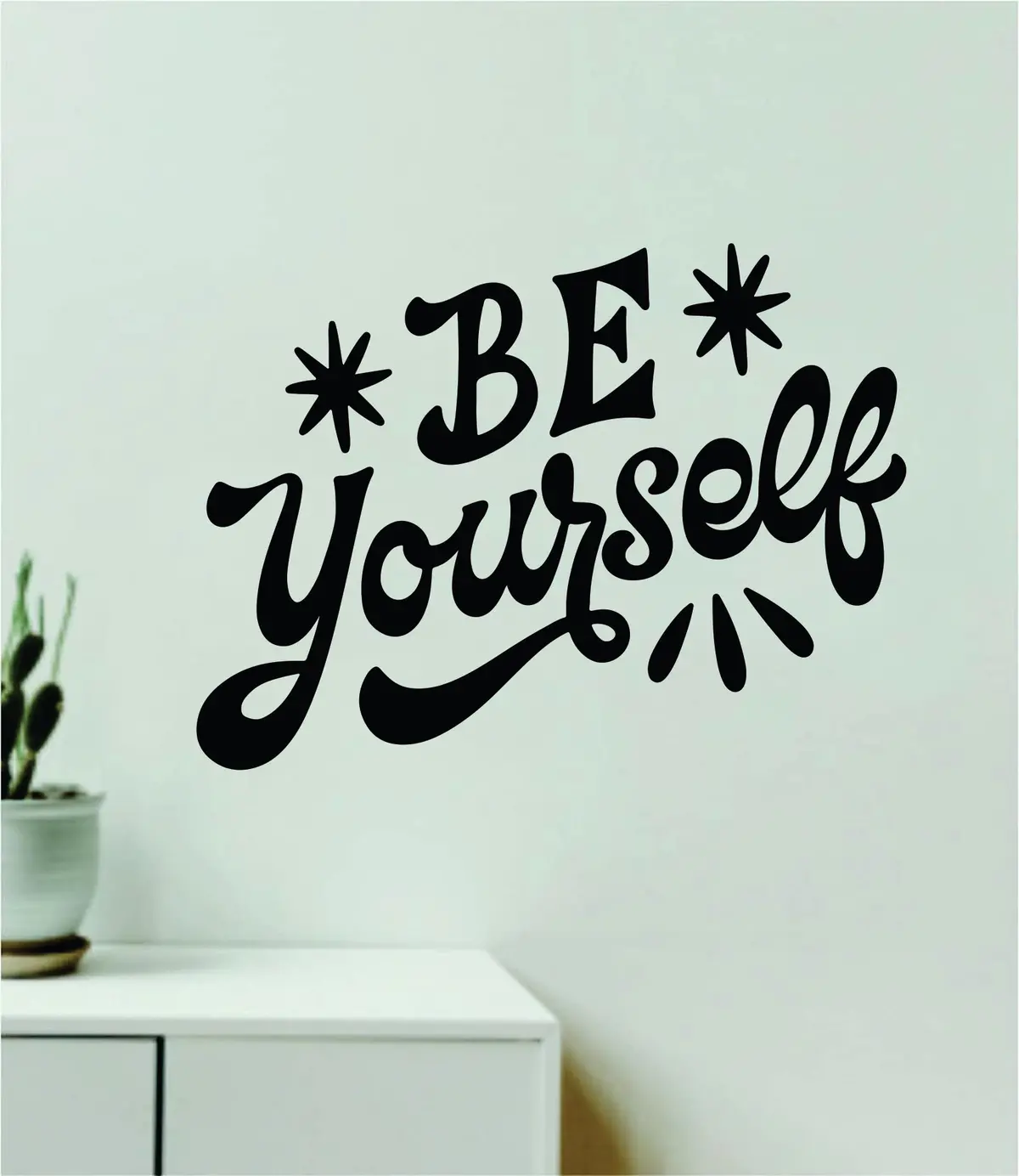 Be Yourself V5 Wall Decal Home Decor Art Sticker Vinyl Quote Inspirational Motivation Positive Affirmations Mental Health 1