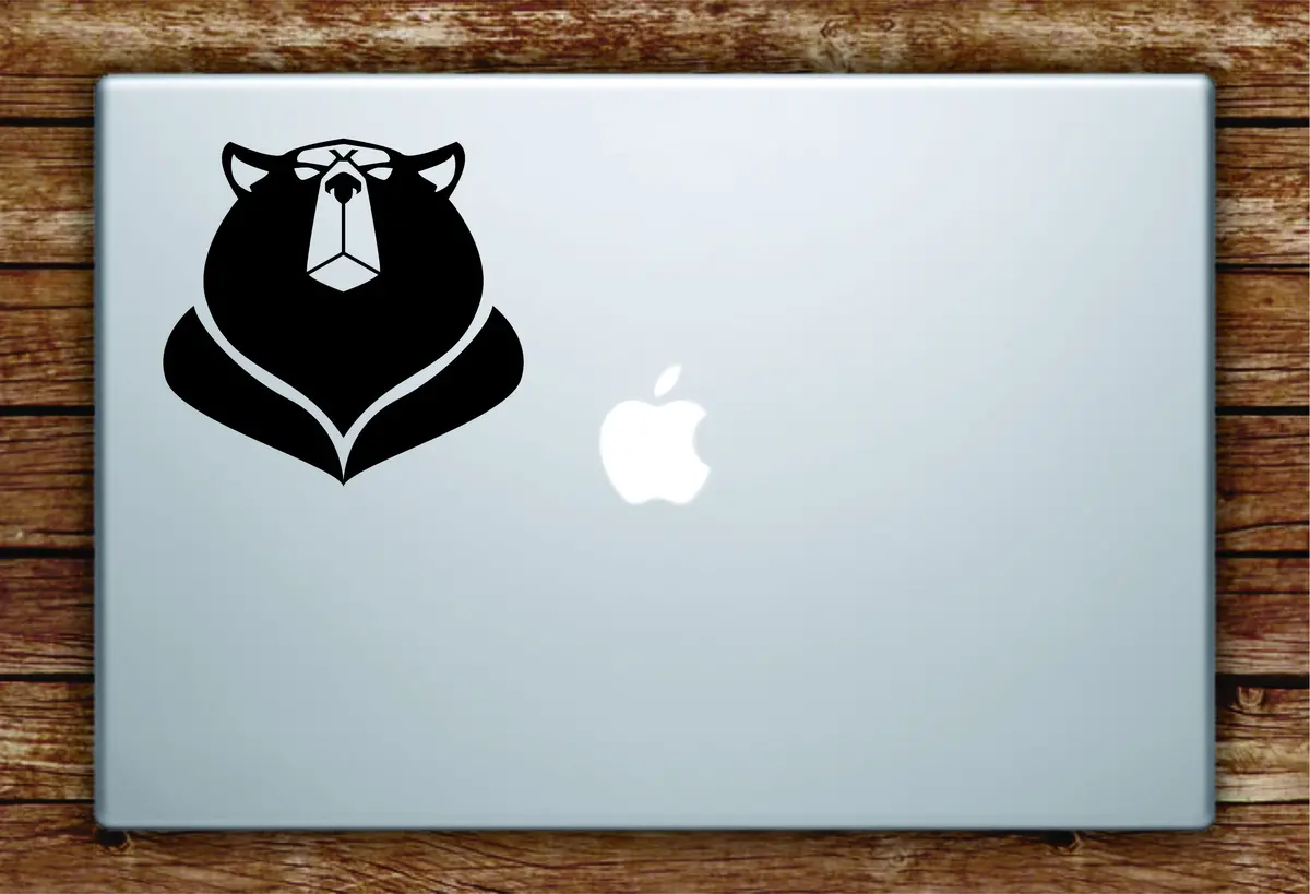 Bear Face Laptop Apple Macbook Quote Wall Decal Sticker Art Vinyl Animal Grizzly 1