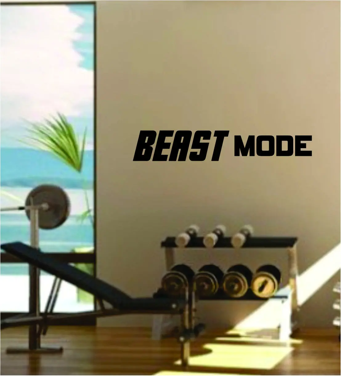 Beast Mode V2 Quote Fitness Health Work Out Gym Decal Sticker Wall Vinyl Art Wall Room Decor Weights Motivation Inspirational 1