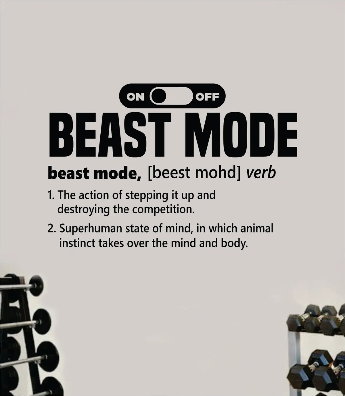 Beast Mode Definition Decal Sticker Wall Vinyl Art Wall Bedroom Room Home Decor Inspirational Motivational Teen Sports Gym Fitness Health Running 1