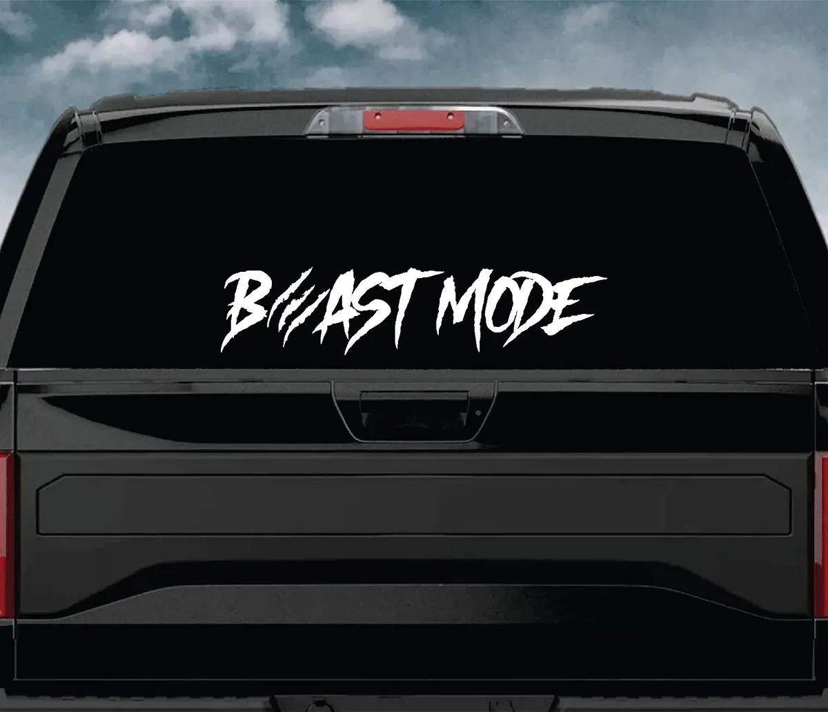 Beast Mode V3 Car Decal Truck Window Windshield Jdm Sticker Vinyl Quote Drift Girls Funny Sadboyz Racing Men Broken Heart Club 1
