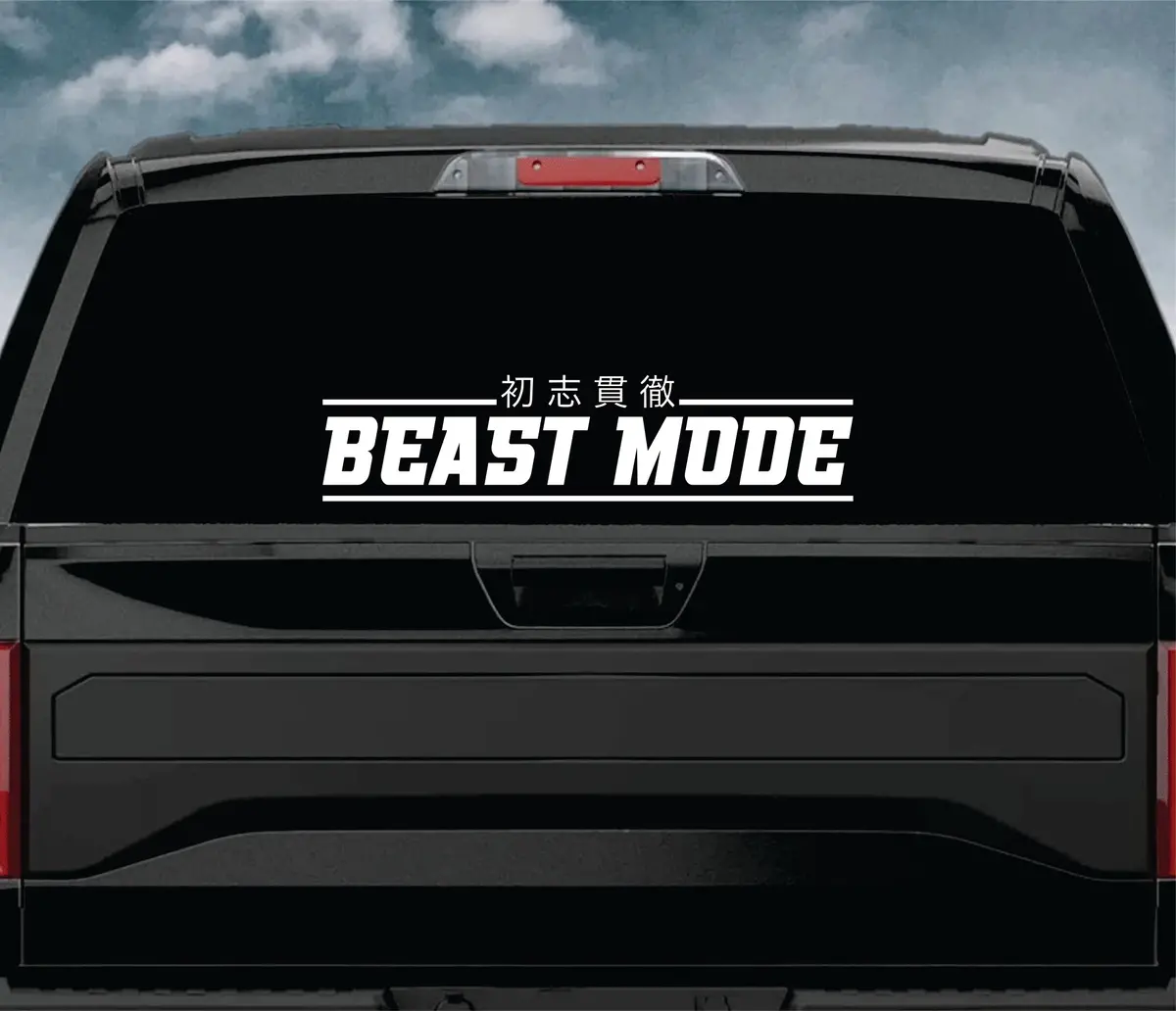 Beast Mode V4 Car Decal Truck Window Windshield Jdm Sticker Vinyl Quote Drift Men Automobile Street Racing Sadboyz Broken Heart Club Japanese 2