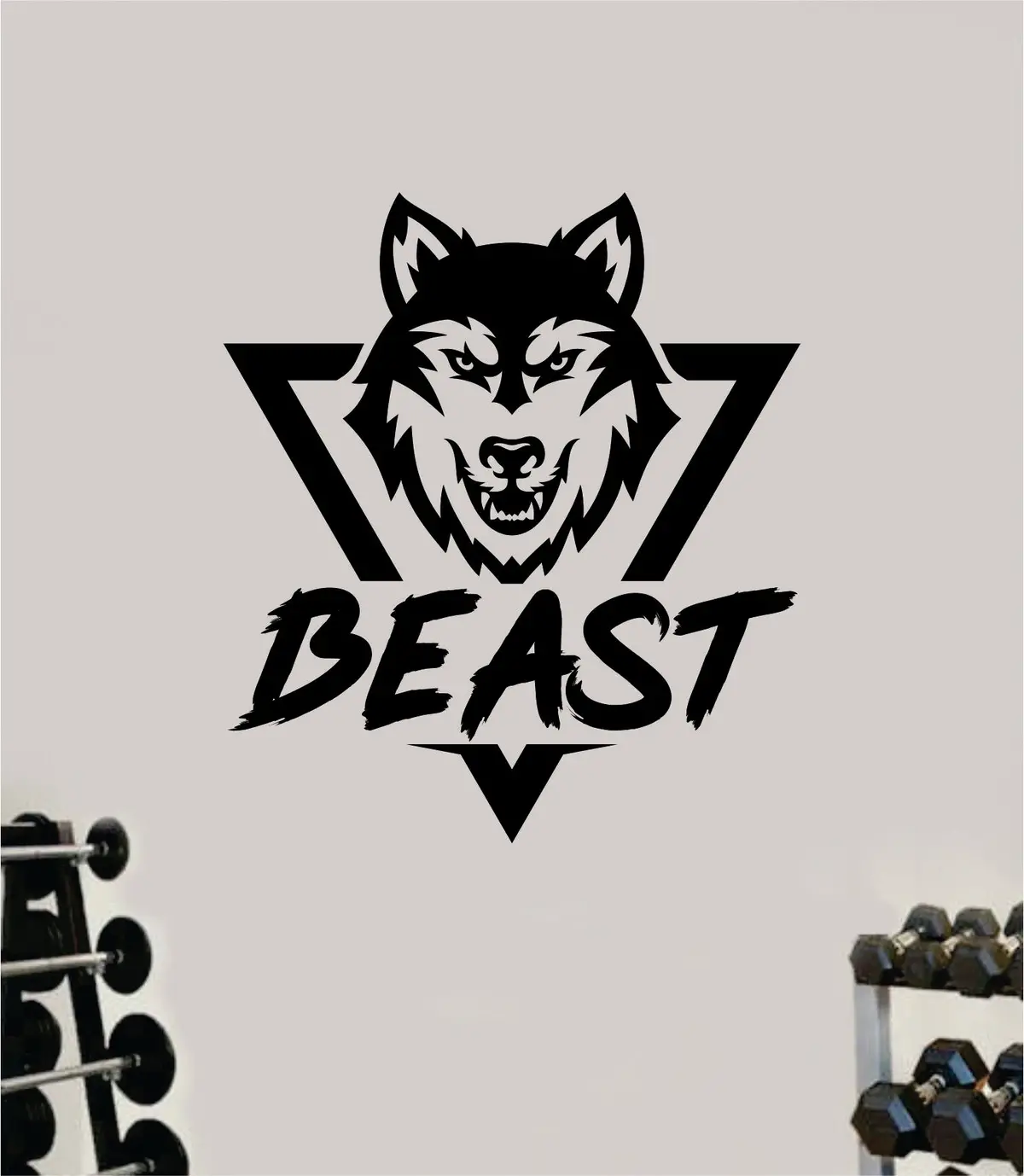Beast Wolf Wall Decal Home Decor Art Vinyl Sticker Quote Bedroom Teen Inspirational Gym Fitness Lift Animal 1