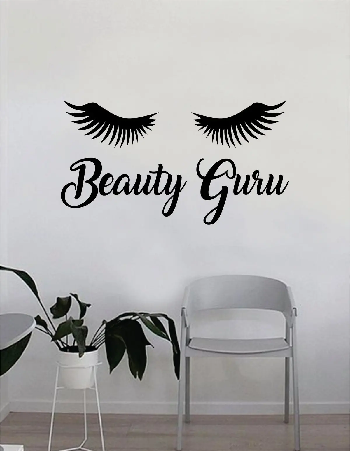 Beauty Guru Eyelashes Quote Beautiful Design Decal Sticker Living Room Bedroom Wall Vinyl Decor Art Make Up Cosmetics Beauty Salon Funny Girls Lashes Women Beautiful Brows 1