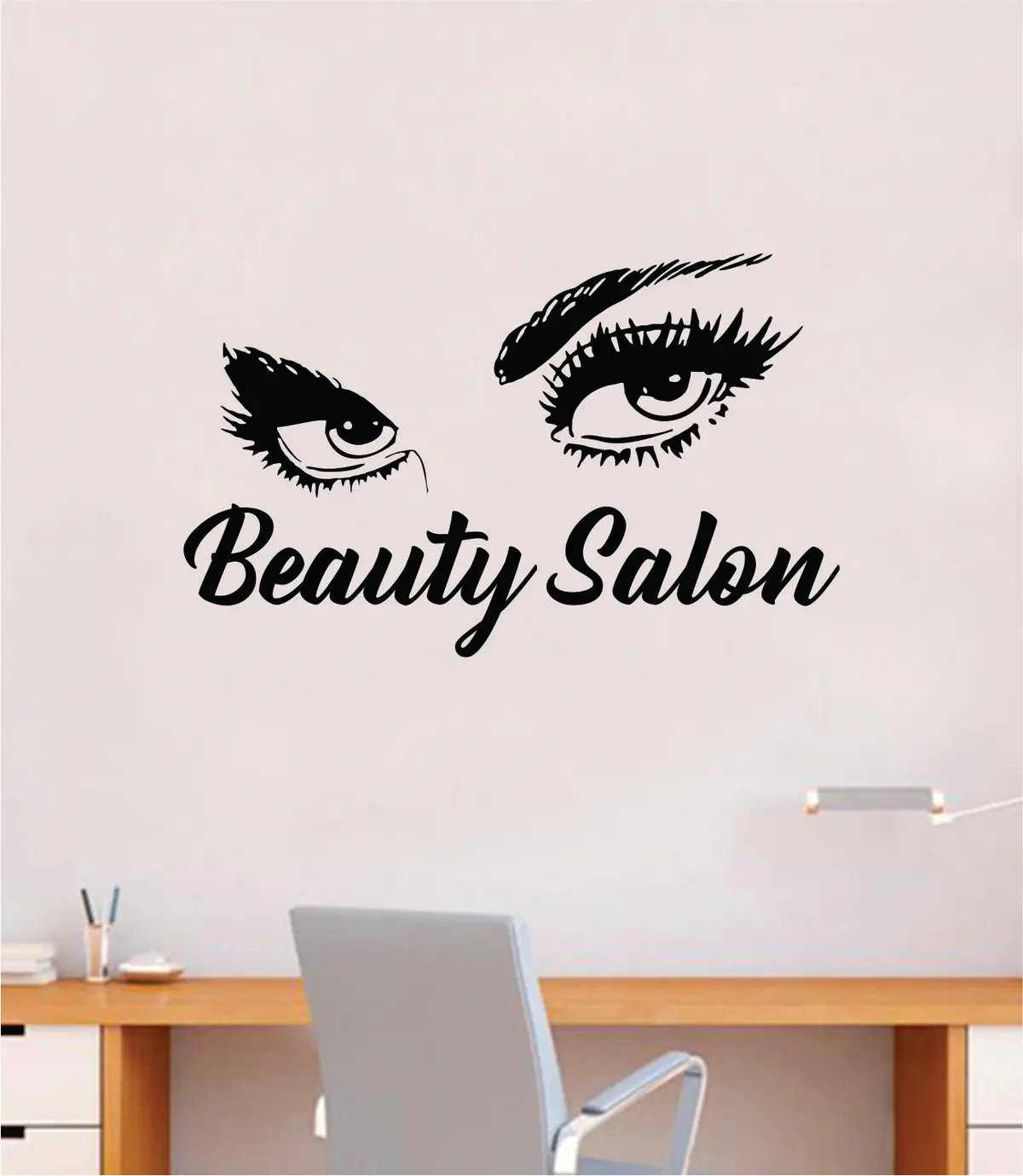 Beauty Salon V5 Wall Decal Sticker Vinyl Home Decor Bedroom Art Make Up Cosmetics Girls Eyes Lashes Brows Eyebrows Eyelashes 1