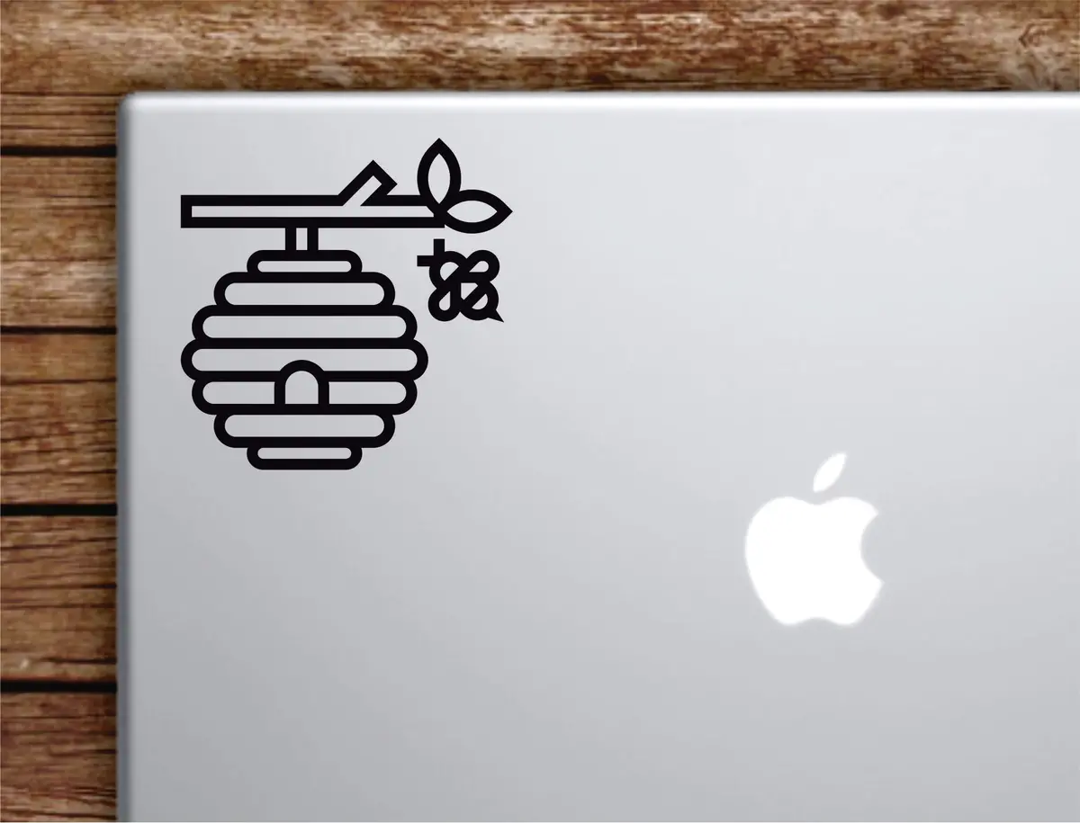 Bee Hive Laptop Wall Decal Sticker Vinyl Art Quote Macbook Apple Decor Car Window Truck Teen Inspirational Girls Animals 1
