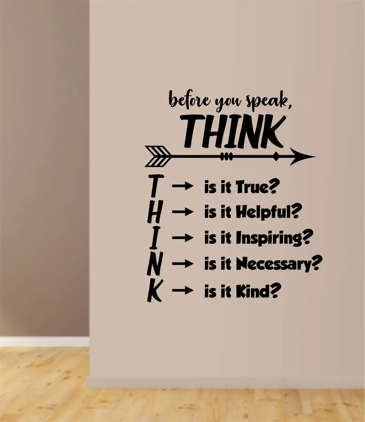 Before You Speak Think Wall Decal Sticker Vinyl Art Bedroom Living Room Decor Decoration Teen Quote Inspirational Motivational Kids School Teacher Students Class Classroom Elementary Kindergarden 1
