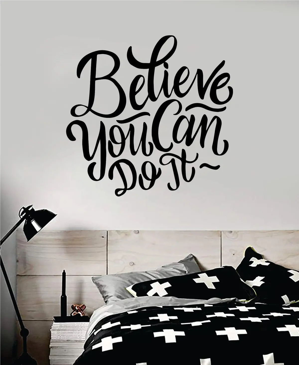 Believe You Can Do It Quote Wall Decal Sticker Bedroom Room Art Vinyl Inspirational Motivational Kids Teen Baby Nursery Playroom School Gym Fitness 1