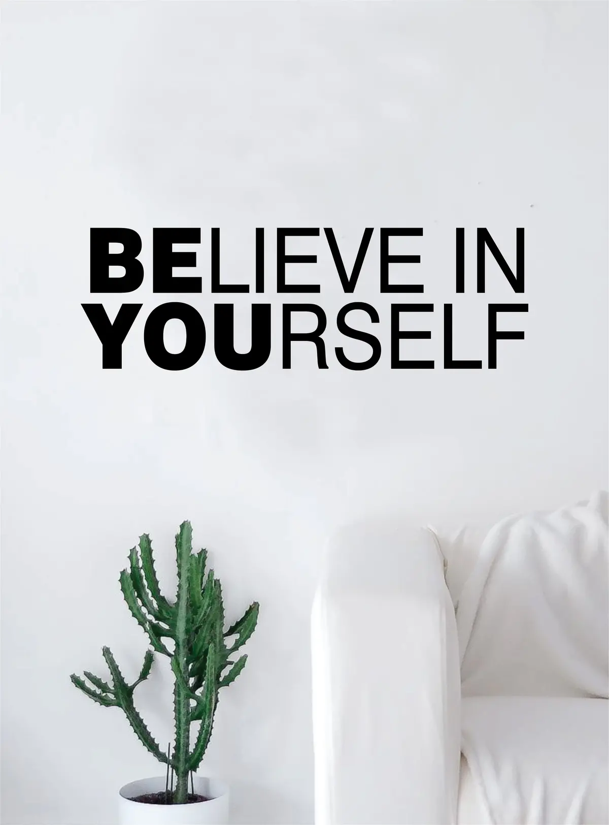 Believe In Yourself V2 Wall Decal Sticker Vinyl Art Bedroom Room Decor Teen Quote Inspirational Girls Boys Baby School Cute Teacher Classroom Nursery 1