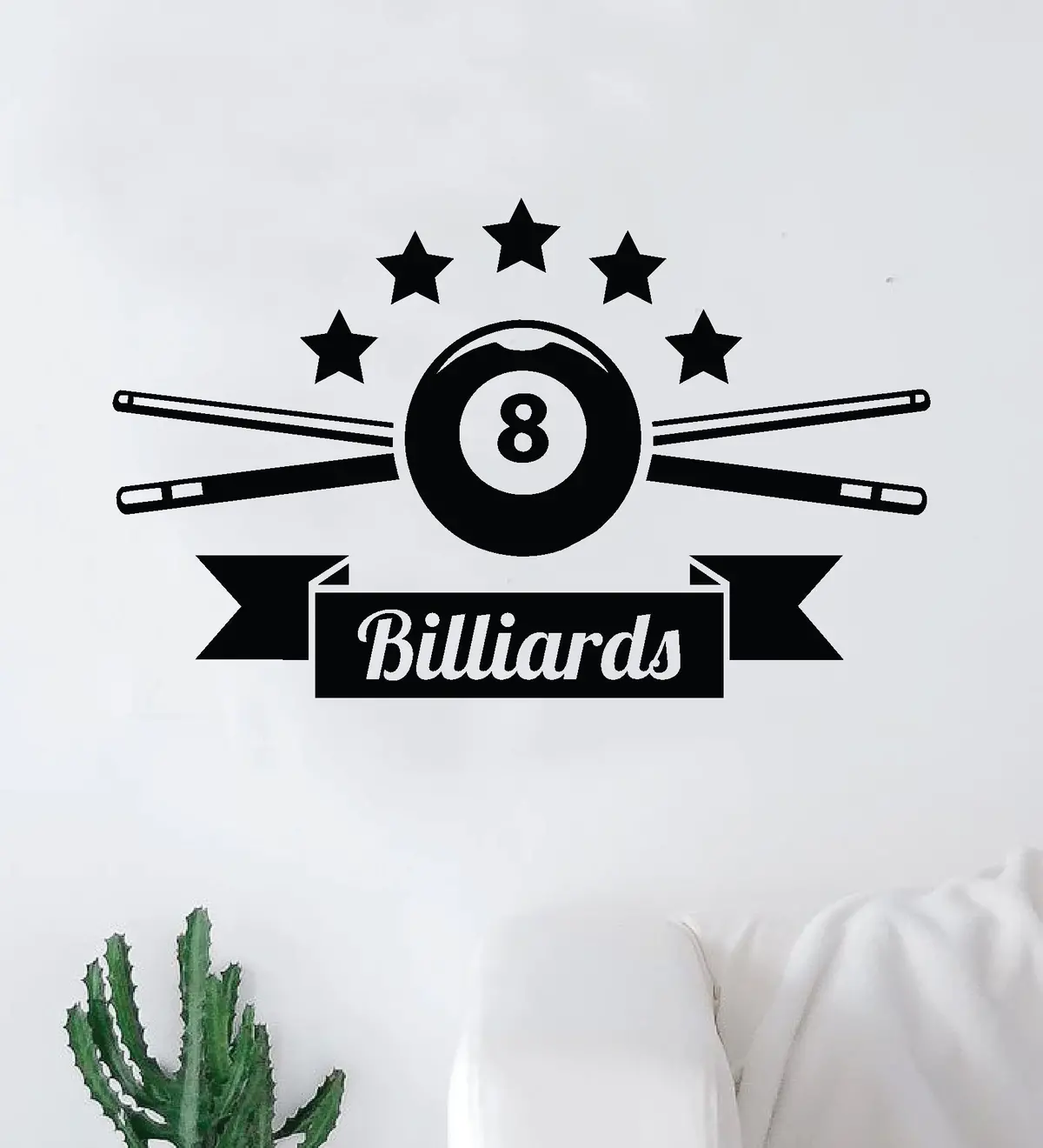 Billiards V2 Wall Decal Sticker Room Bedroom Vinyl Art Decor Girl Boy Teen Kids Sports Pool Hall Bar Man Cave Dad Men 1