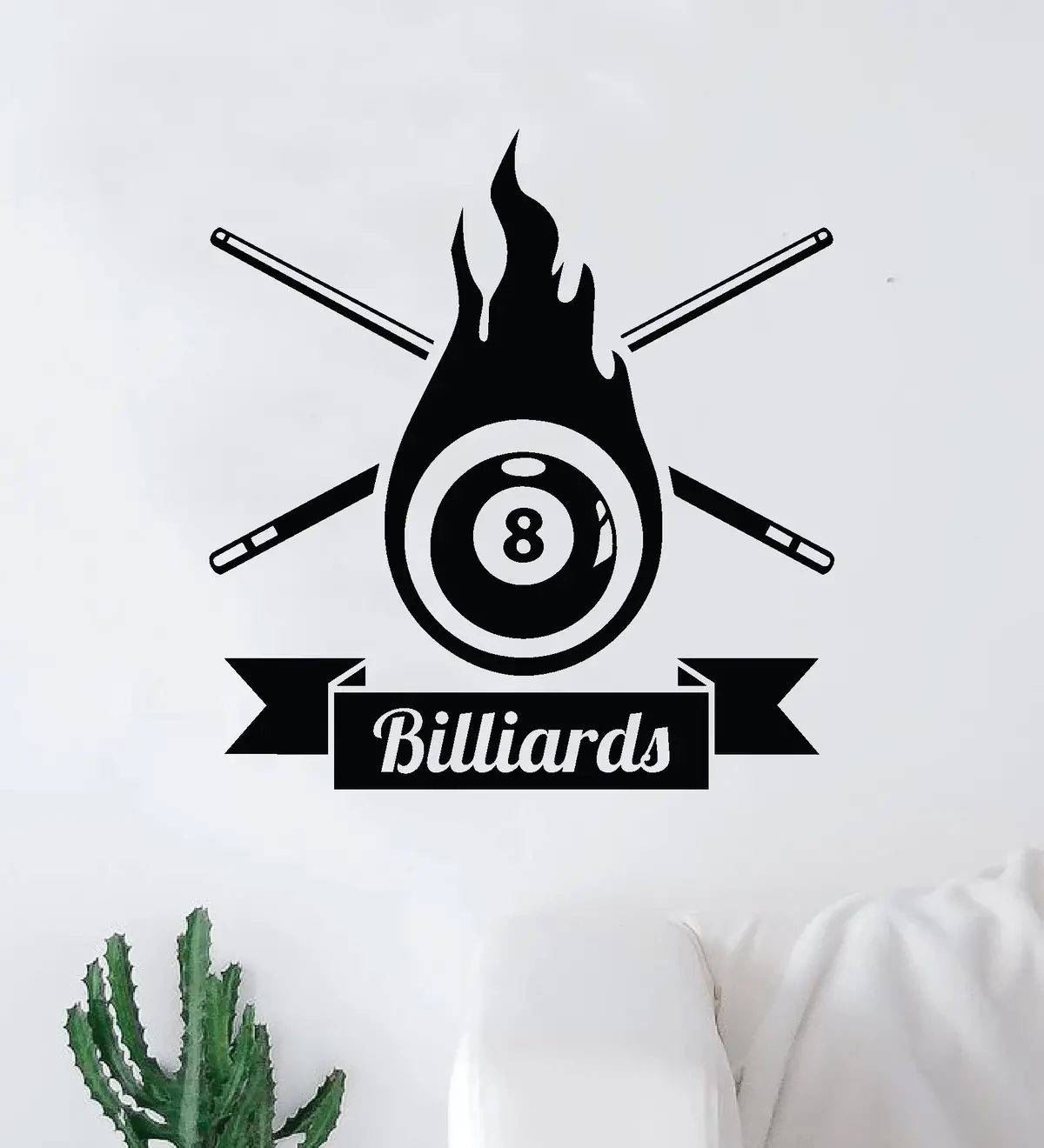 Billiards V3 Wall Decal Sticker Room Bedroom Vinyl Art Decor Girl Boy Teen Kids Sports Pool Hall Bar Man Cave Dad Men 1