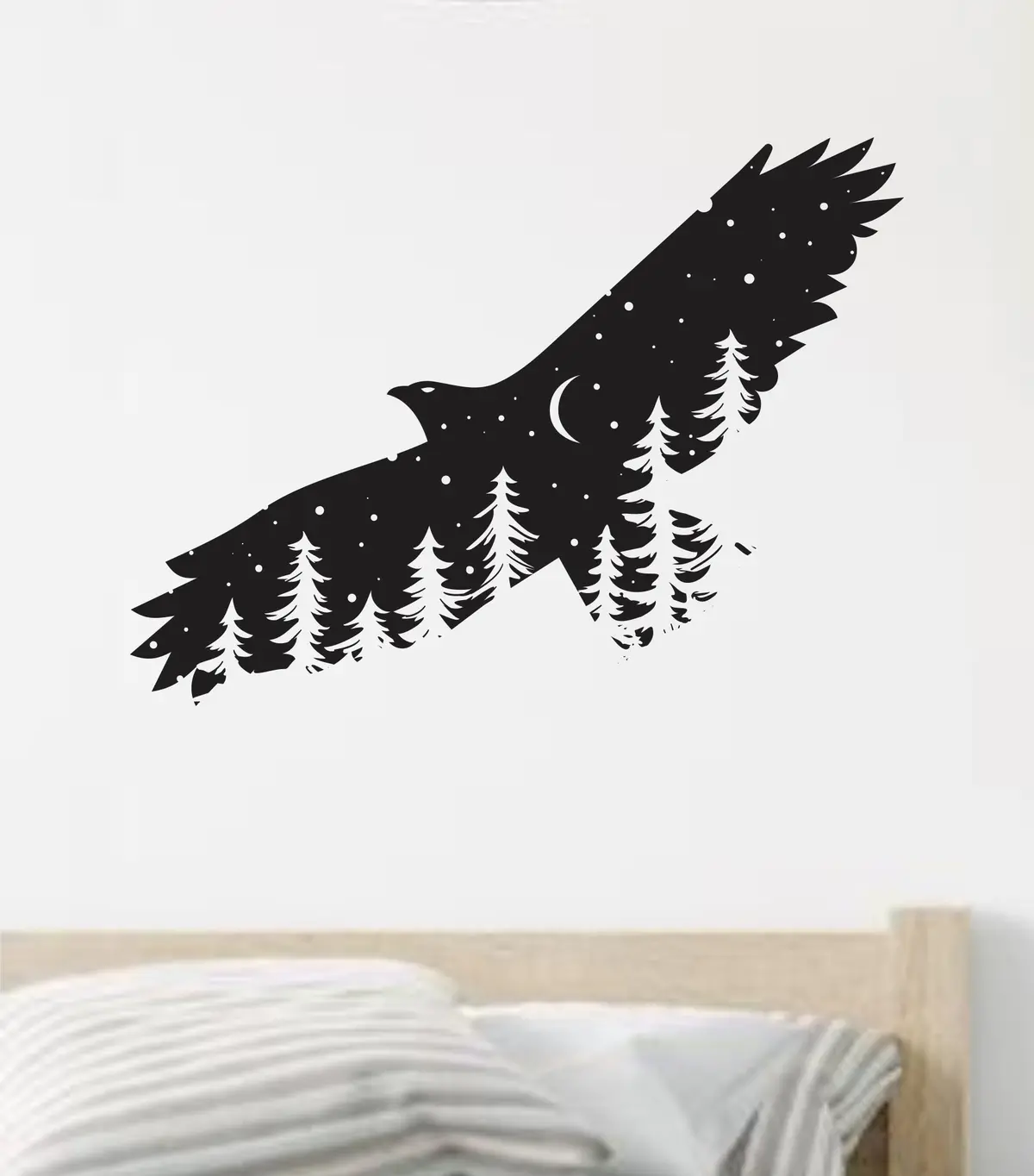 Bird Adventure Decal Sticker Quote Wall Vinyl Art Wall Bedroom Room Home Decor Inspirational Teen Baby Nursery Girls Travel Trees Stars Moon Tattoo 1