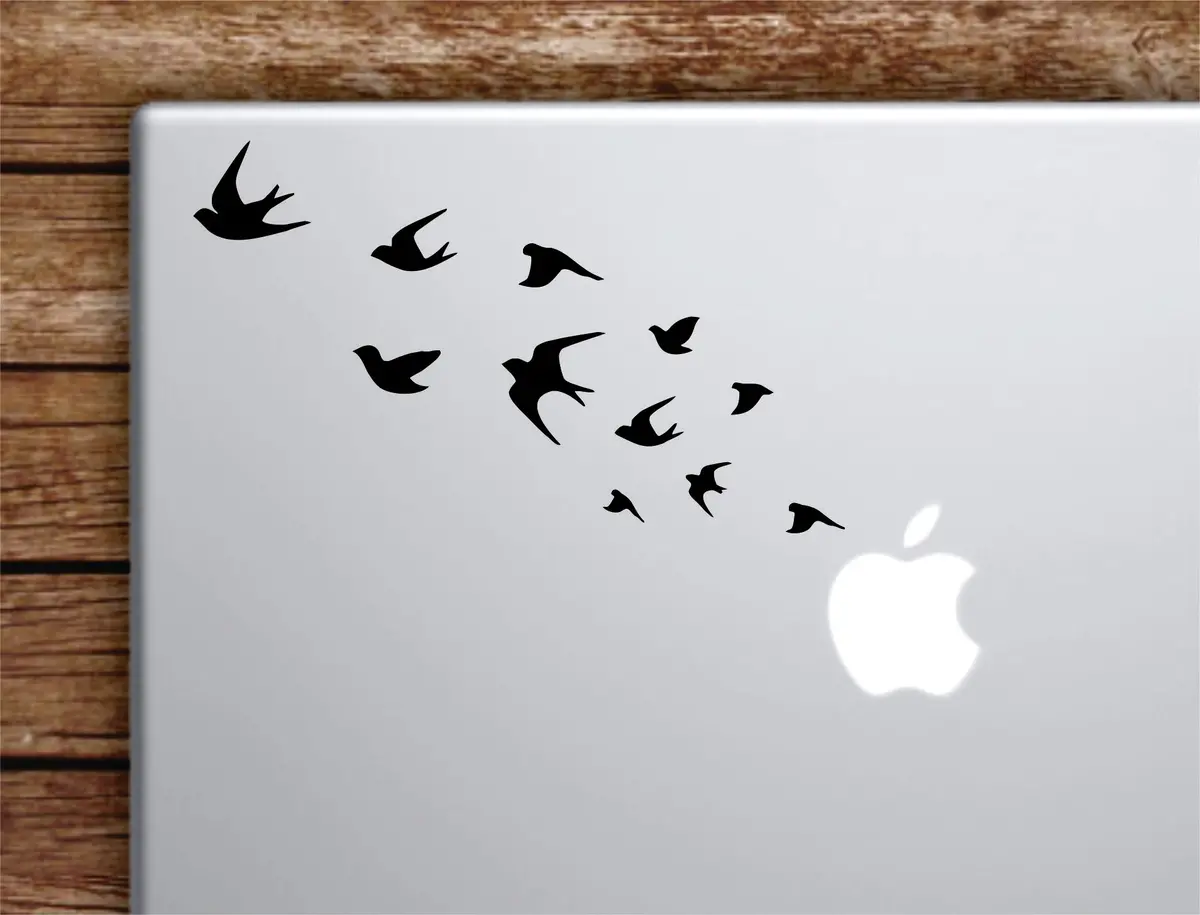 Birds Flying Laptop Wall Decal Sticker Vinyl Art Quote Macbook Apple Decor Car Window Truck Kids Baby Teen Inspirational Boys Girls Animals 1