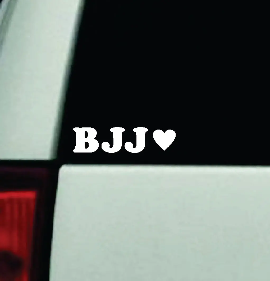 Bjj Heart Brazilian Jiu Jitsu Car Decal Truck Window Windshield Mirror Jdm Bumper Sticker Vinyl Quote Girls Men Trendy Sports Mma Train Gym Roll Grapple 1
