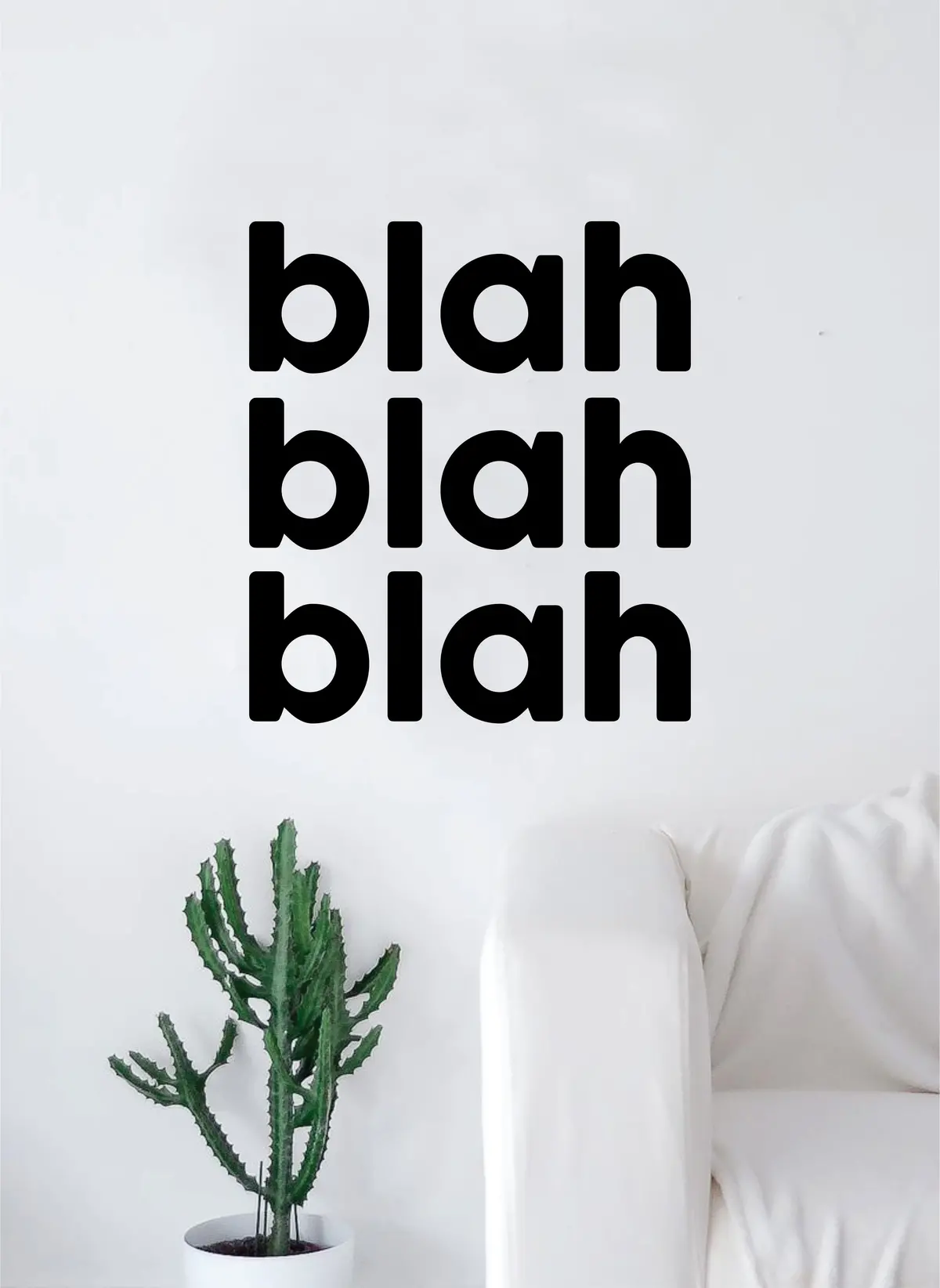 Blah Blah Blah Quote Decal Sticker Wall Vinyl Art Home Room Decor Girly Funny Teen 1