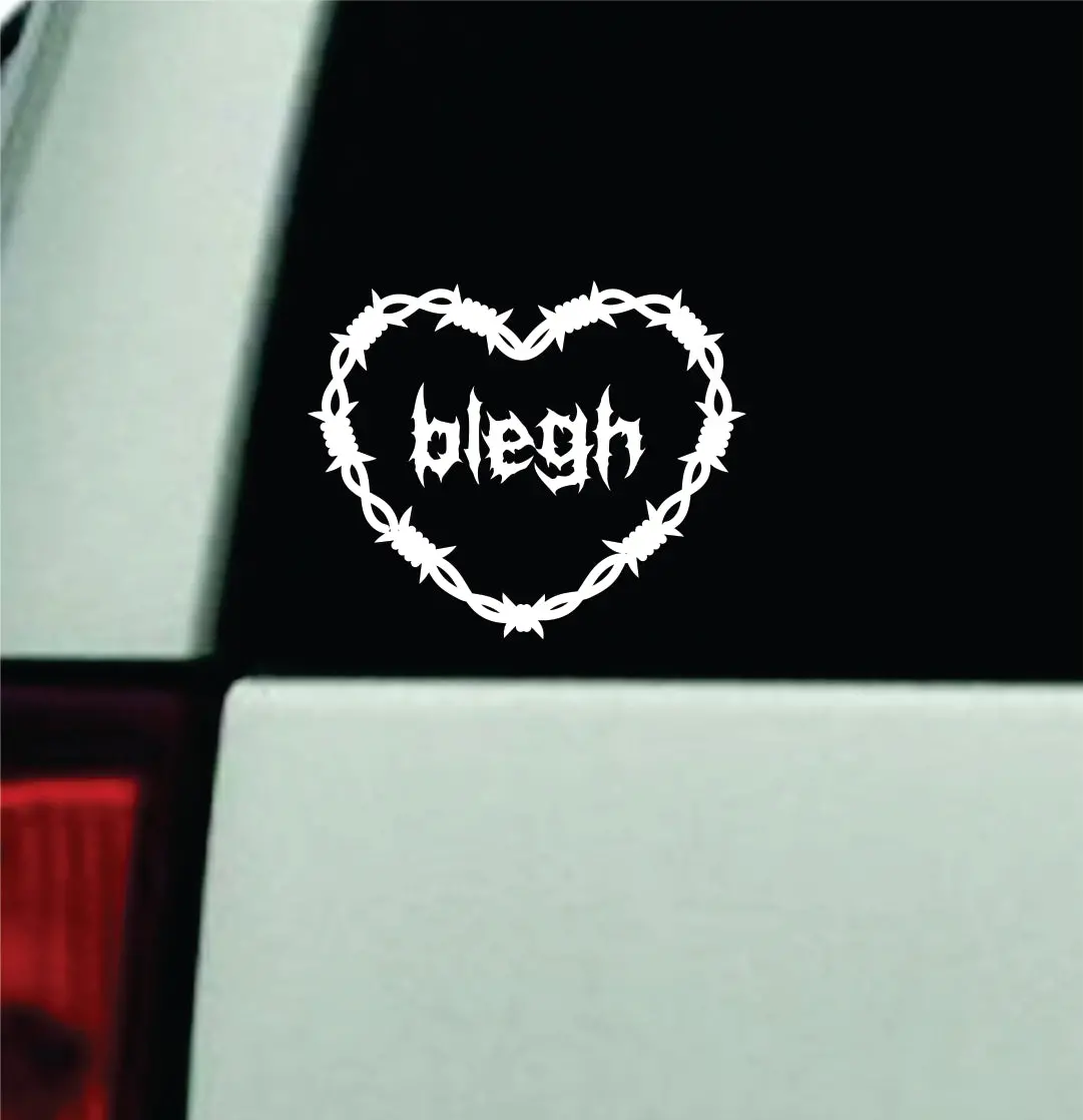 Blegh Barb Wire Heart Car Decal Truck Mirror Window Windshield Bumper Sticker Men Girls Music Emo Metal Goth Hardcore 1