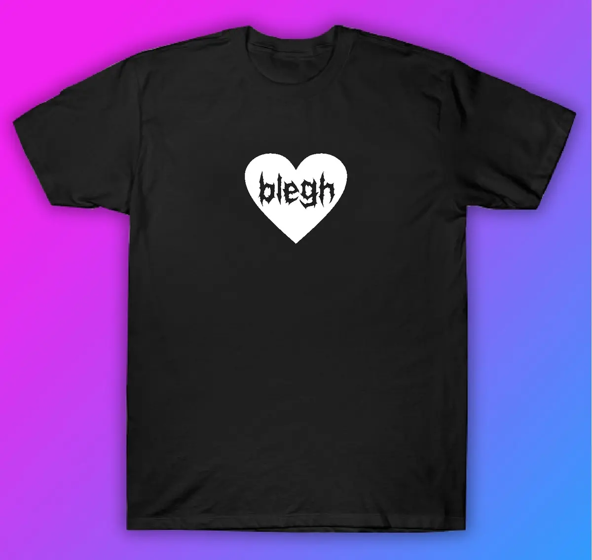 Blegh Heart Tshirt Shirt T-Shirt Clothing Gift Men Girls Trendy Music Emo Screamo Goth Metal Hardcore 1