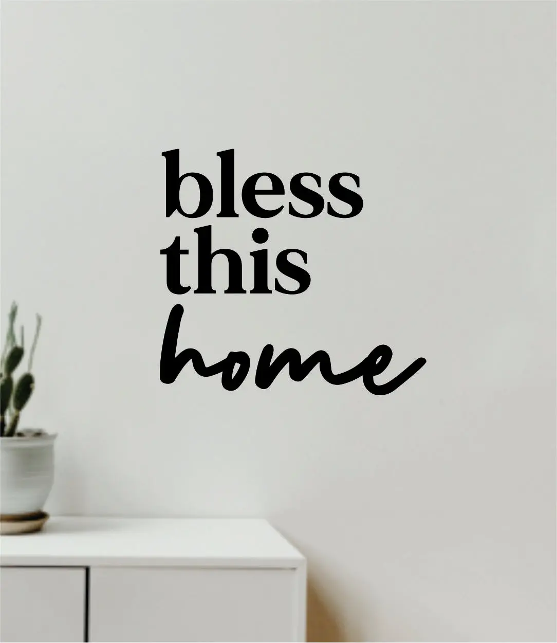 Bless This Home V2 Decal Sticker Quote Wall Vinyl Art Wall Bedroom Room Home Decor Inspirational Teen Baby Nursery Playroom Love Family 1