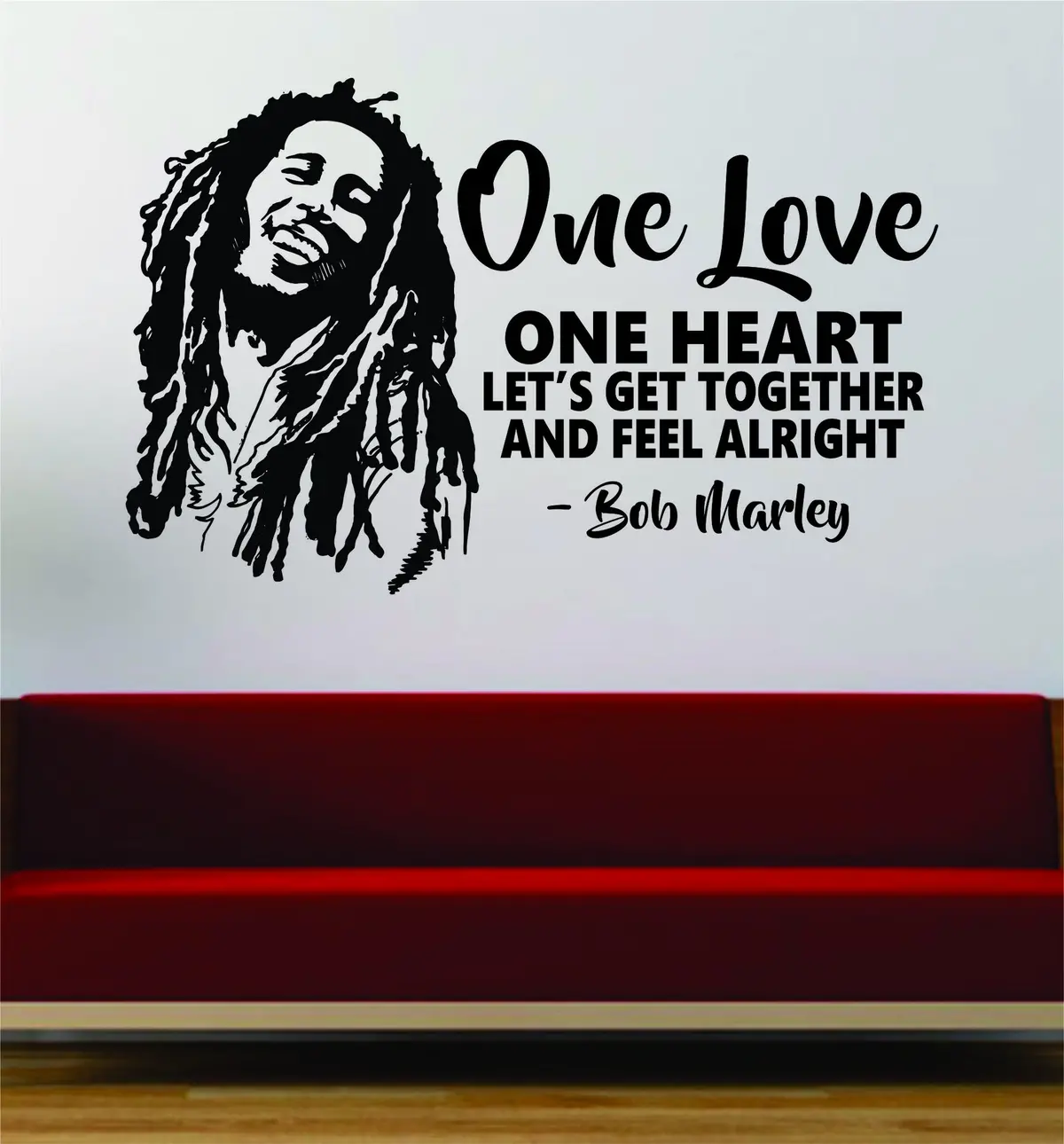 Bob Marley People One Love One Heart Quote Version 1 Music Reggae Rasta Decal Sticker Wall Vinyl Decor Art 1