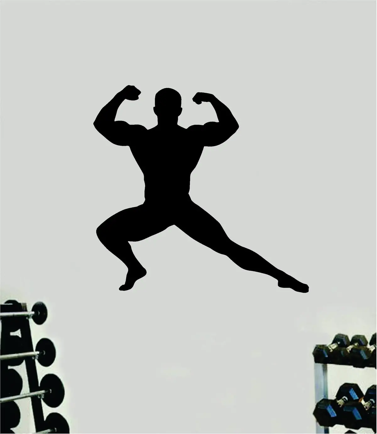 Bodybuilder Silhouette V2 Wall Decal Sticker Vinyl Art Wall Bedroom Room Home Decor Inspirational Motivational Teen Sports Gym Fitness Beast Lift Health Exercise 1