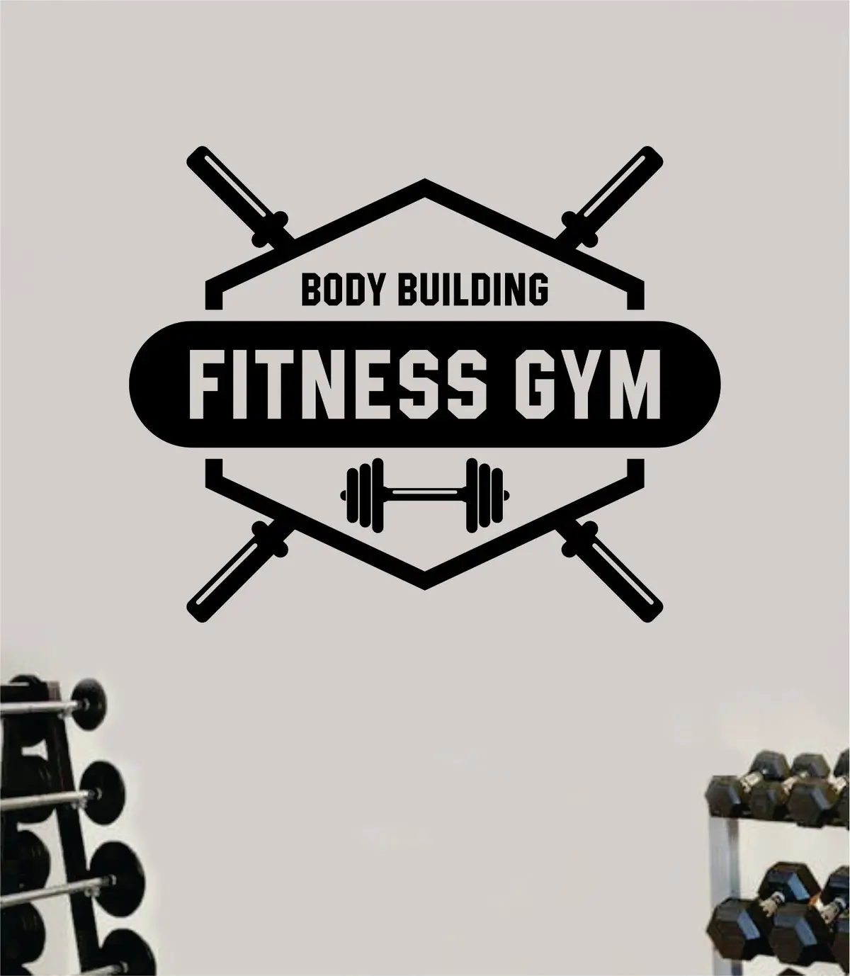 Body Building Fitness Gym V2 Wall Decal Home Decor Bedroom Room Vinyl Sticker Art Teen Work Out Quote Beast Lift Strong Inspirational Motivational Health School 1