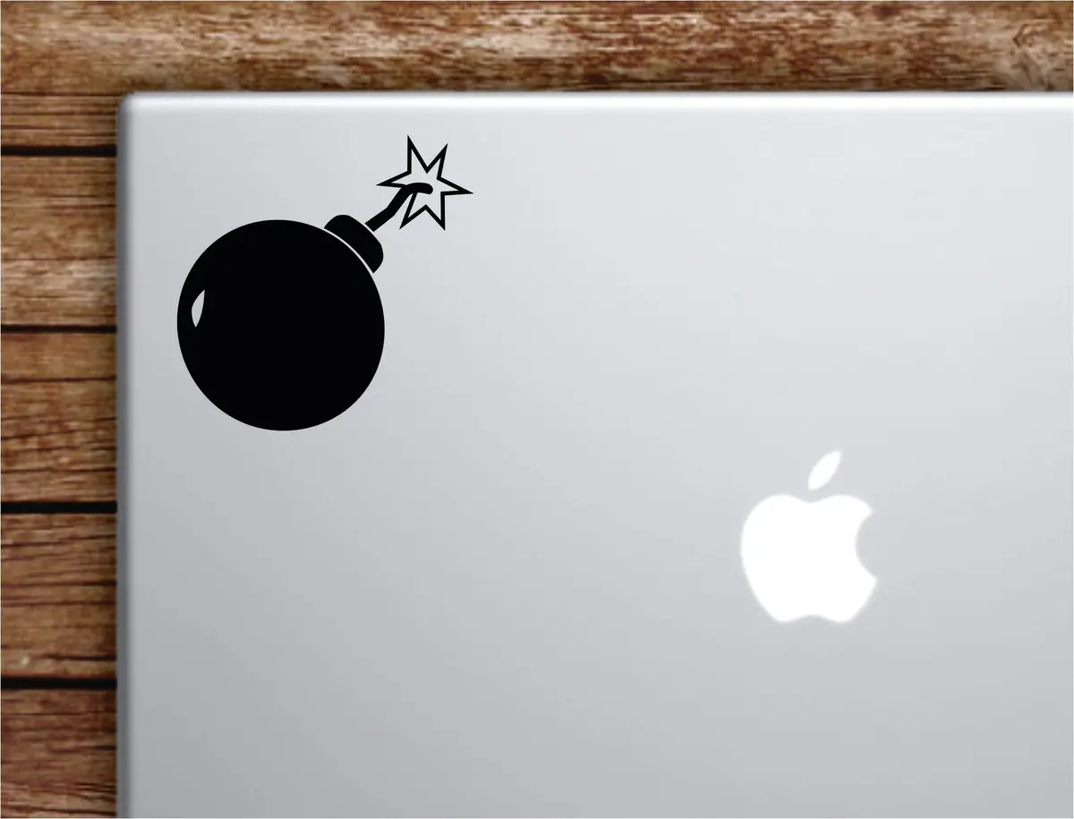 Bomb Laptop Wall Decal Sticker Vinyl Art Quote Macbook Apple Decor Car Window Truck Teen Inspirational Girls Boys Funny 1
