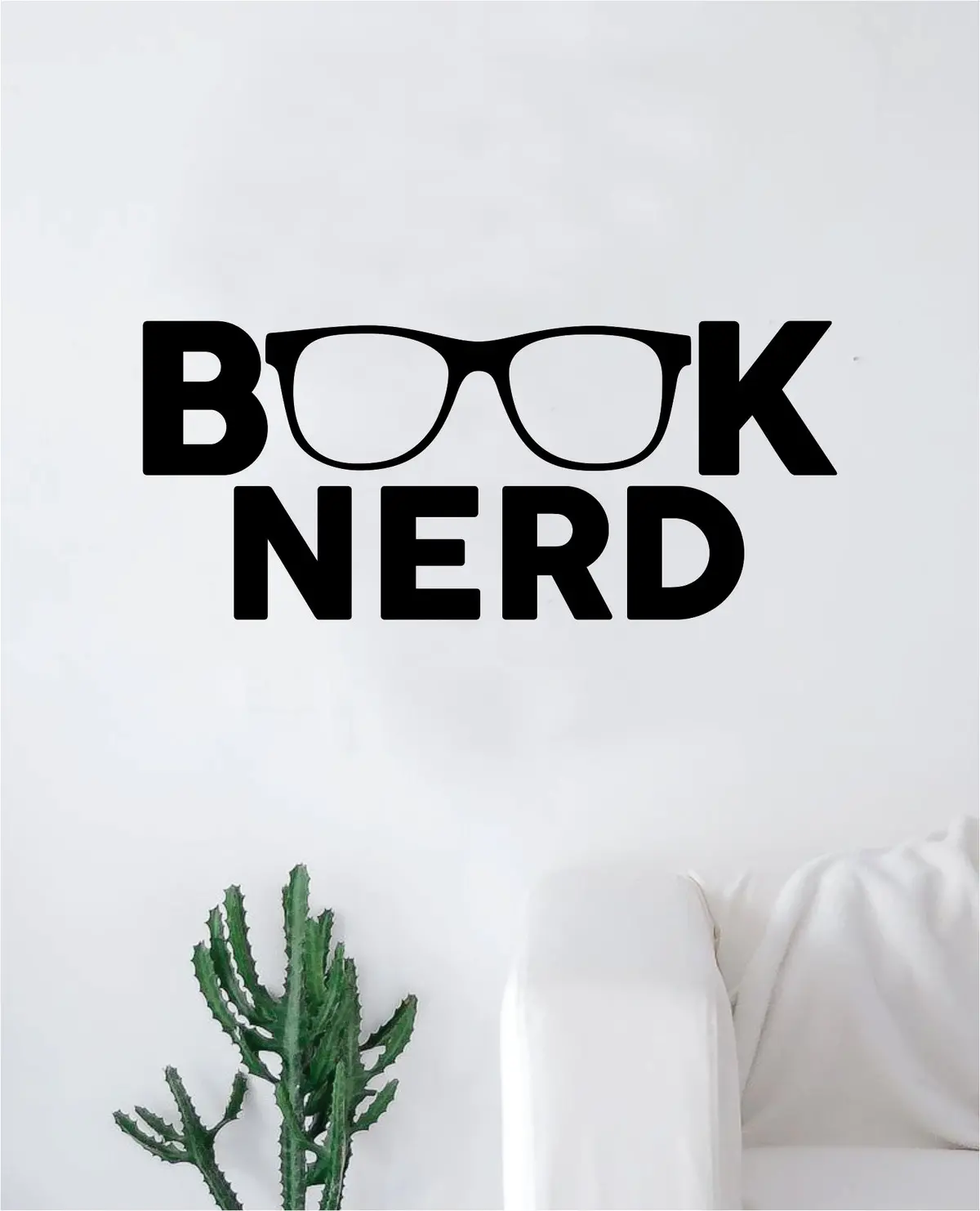 Book Nerd Wall Decal Decor Art Sticker Vinyl Room Bedroom Home Teen Inspirational Teen Kids School Smart Library Class Nursery Glasses 1
