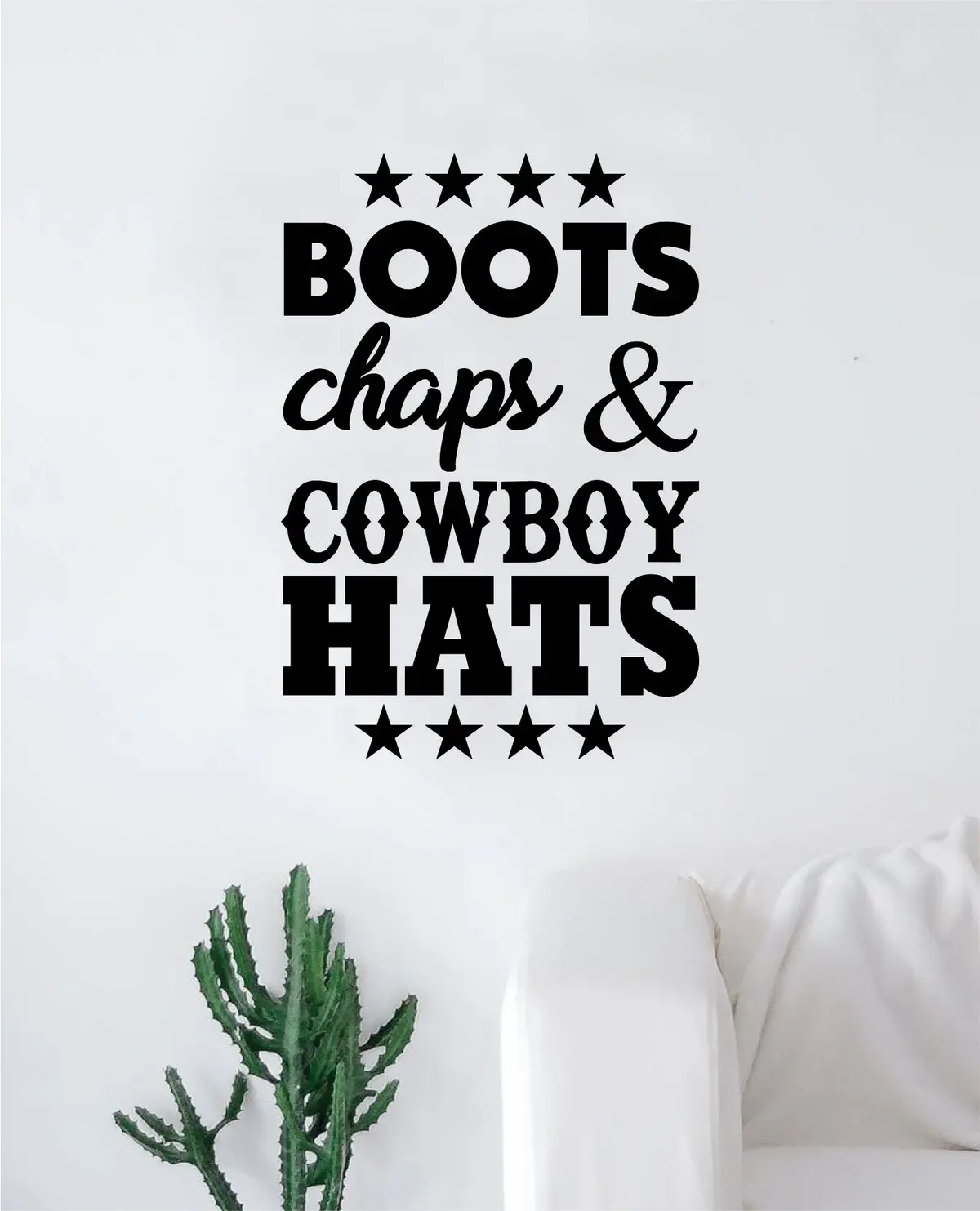 Boots Chaps Cowboy Hats Quote Wall Decal Sticker Bedroom Home Room Art Vinyl Inspirational Teen Baby Nursery Adventure Cowgirl Country 1