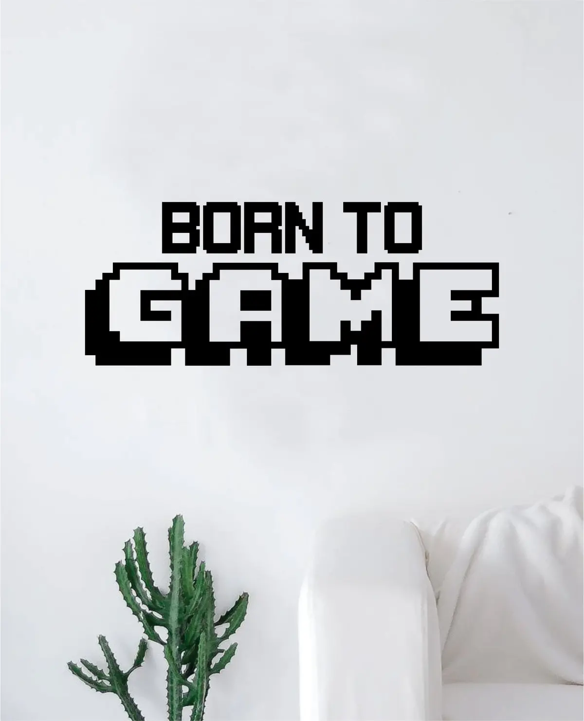 Born To Game Wall Decal Quote Home Room Decor Decoration Art Vinyl Sticker Funny Gamer Gaming Nerd Geek Teen Video Kids 1