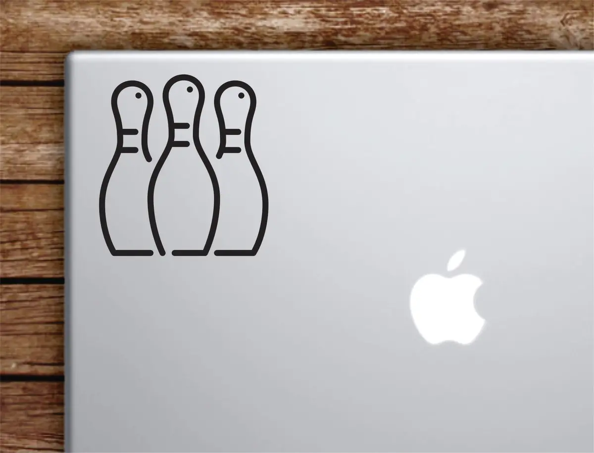 Bowling Pins Laptop Wall Decal Sticker Vinyl Art Quote Macbook Apple Decor Car Window Truck Teen Inspirational Girls Sports 1