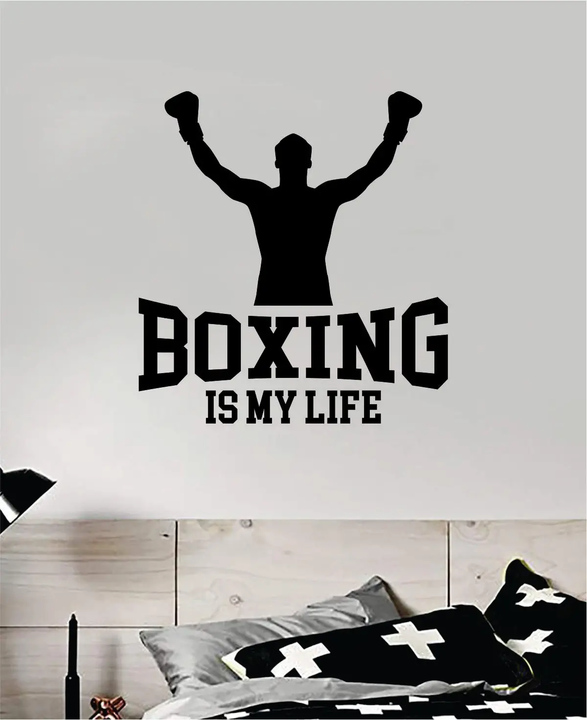 Boxing Is My Life V2 Wall Decal Decor Art Sticker Vinyl Room Bedroom Home Teen Inspirational Sports Kids Mma Fight Gloves Box Gym Train 1