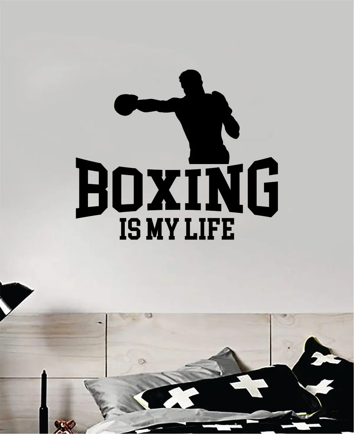 Boxing Is My Life Wall Decal Decor Art Sticker Vinyl Room Bedroom Home Teen Inspirational Sports Kids Mma Fight Gloves Box Gym Train 1