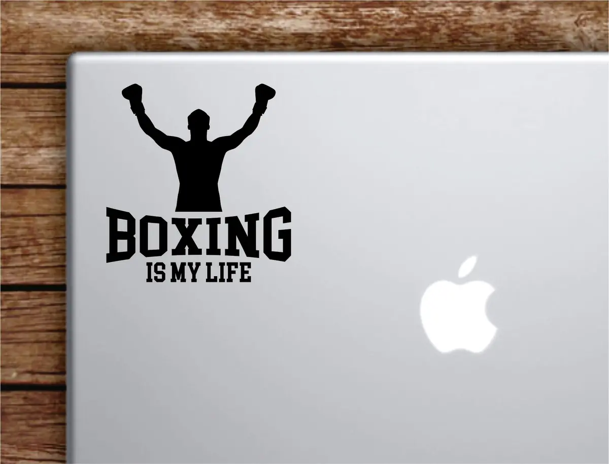 Boxing Is My Life V2 Laptop Wall Decal Sticker Vinyl Art Quote Macbook Apple Decor Car Window Truck Kids Baby Teen Inspirational Sports Fight Mma 1