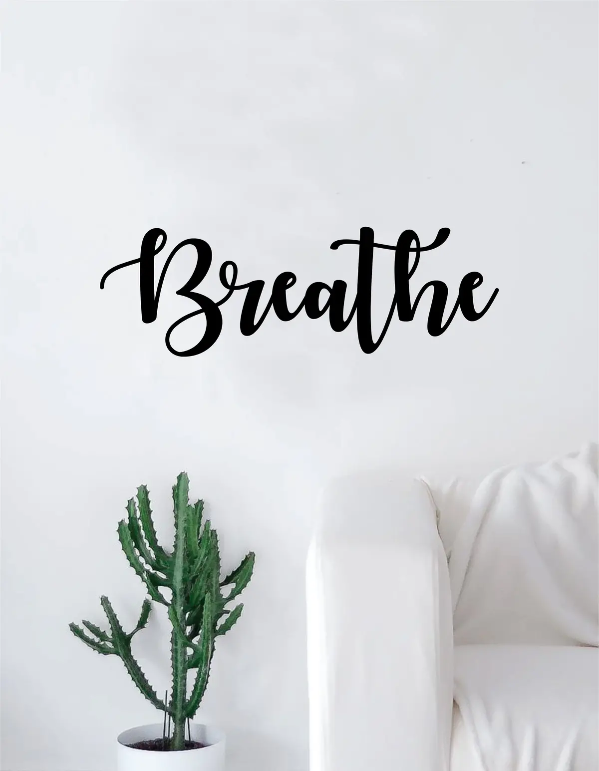 Breathe Quote Decal Sticker Wall Vinyl Art Home Decor Decoration Teen Inspire Inspirational Motivational Living Room Bedroom Yoga 1